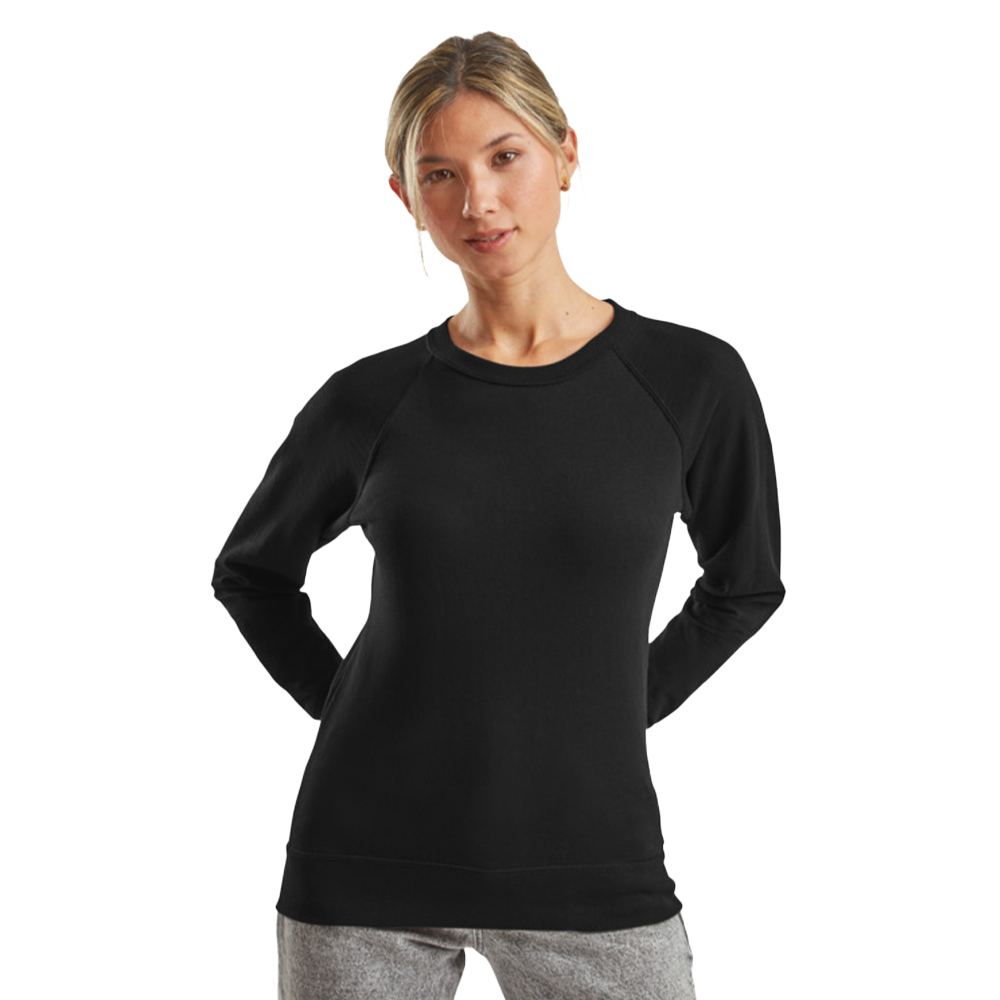 Fruit of the Loom - Sweatshirt Leicht für Damen Raglanärmel (Schwarz)