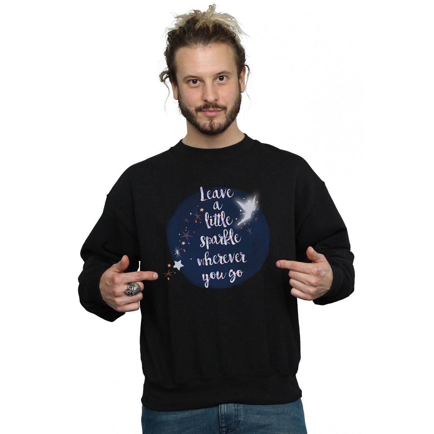 Disney Mens Tinker Bell A Little Sparkle Sweatshirt (Black) herr – bild 2