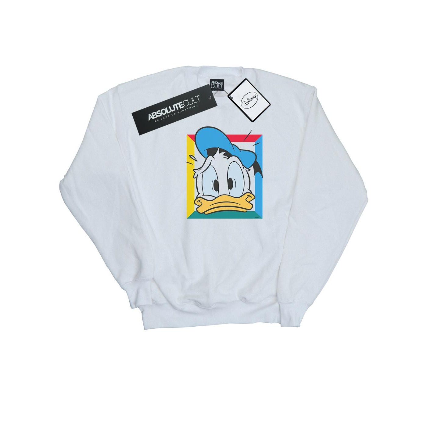 Thumbnail - Disney - "Donald Duck Panicked" Sweatshirt für Herren (Weiß)