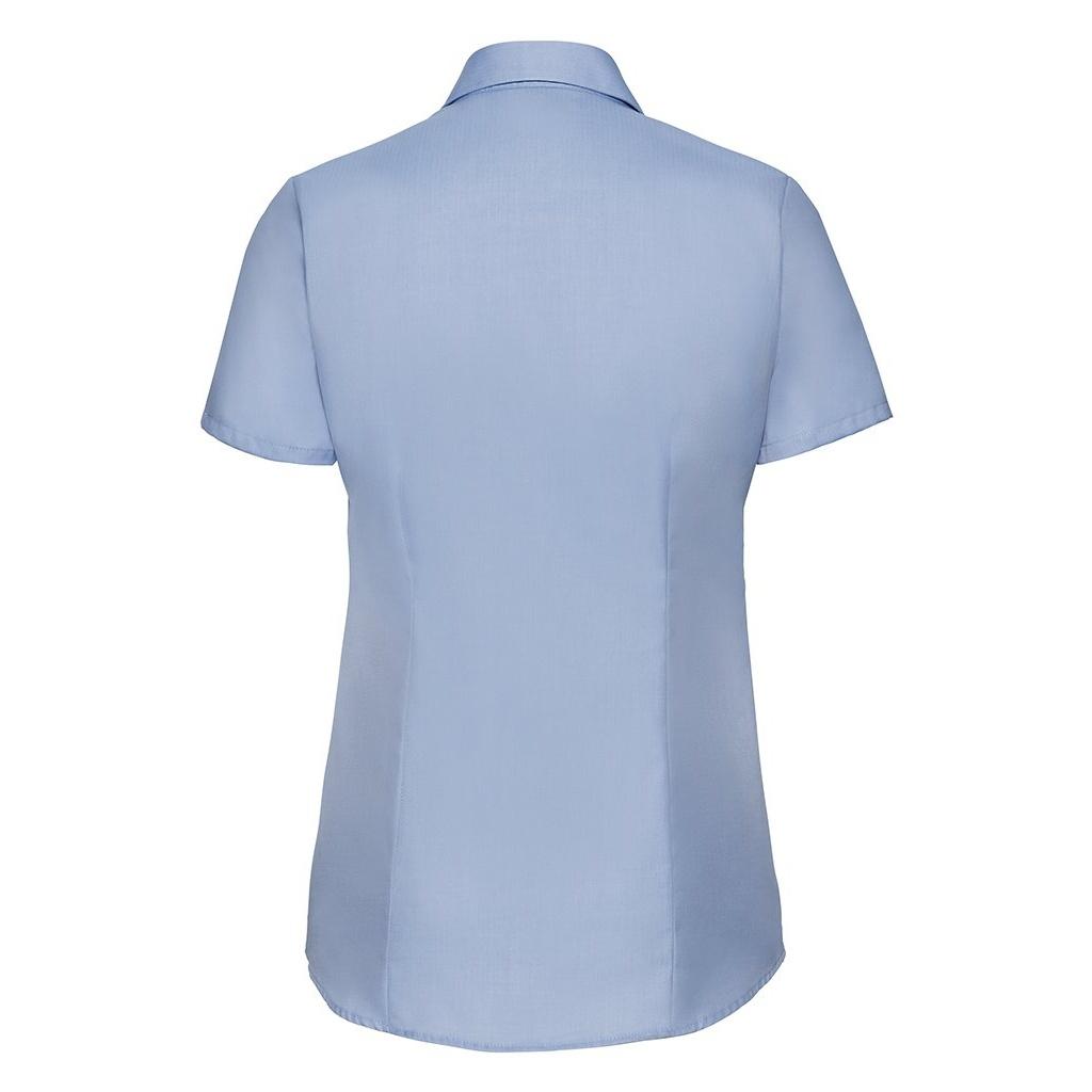 Russell Athletic Russell Womens/ladies Herringbone Short Sleeve Work Shirt (Light Blue) skjortor & blusar – bild 2