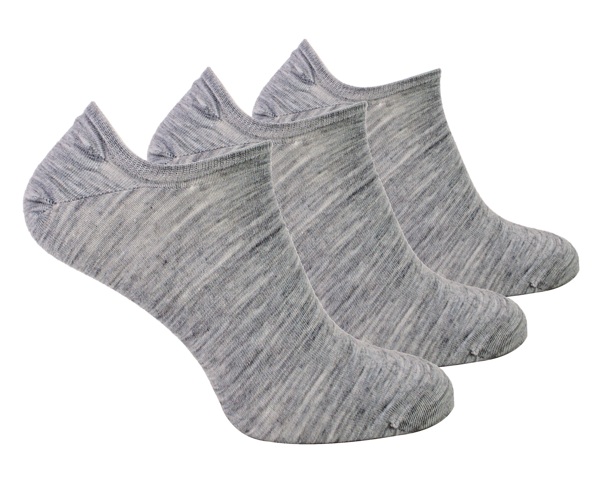 Thumbnail - Steven - 3 Paare Multipack Herren Merinowolle unsichtbare Socken - Hellgrau