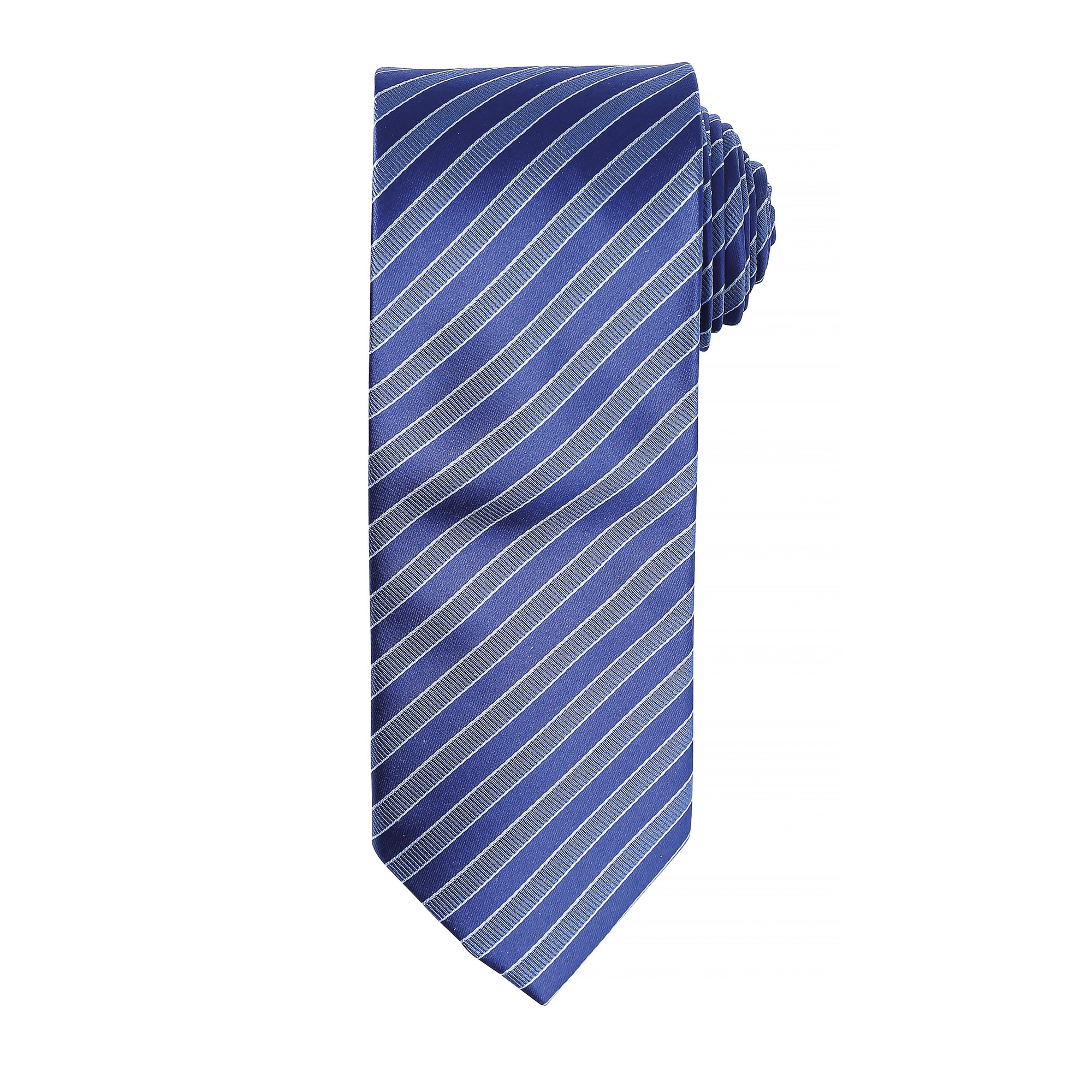 Thumbnail - Premier Mens Double Stripe Pattern Formal Business Tie (Marine/Blau)