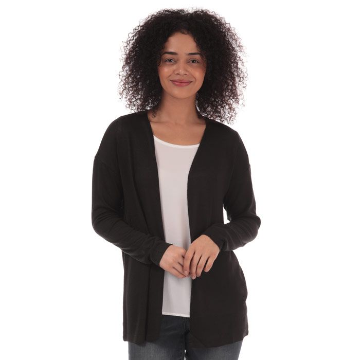 womens black open cardigan