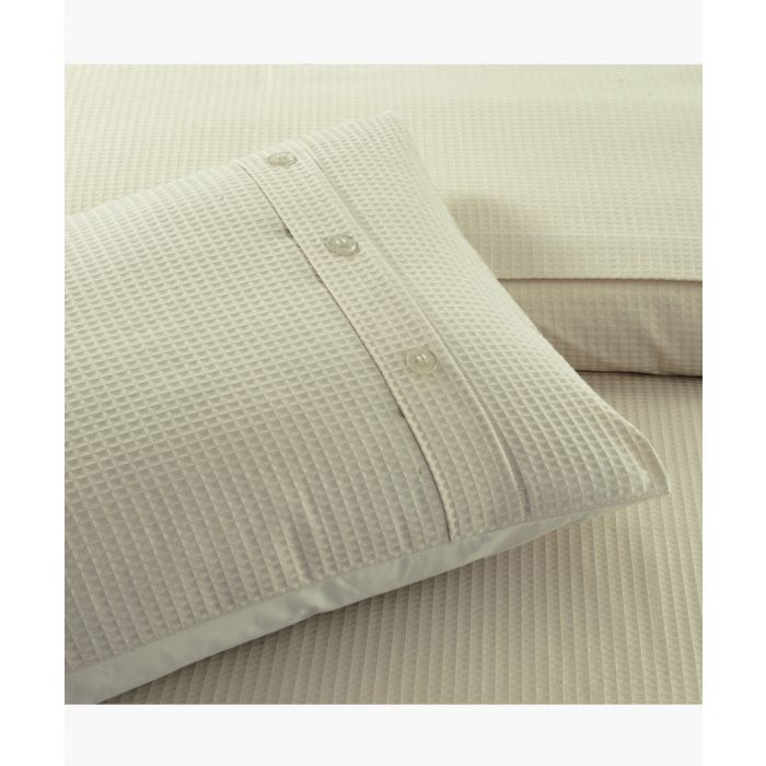 Cream Cotton Waffle King Duvet Set