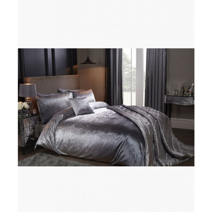 Grey Ombre Velvet Double Duvet Set