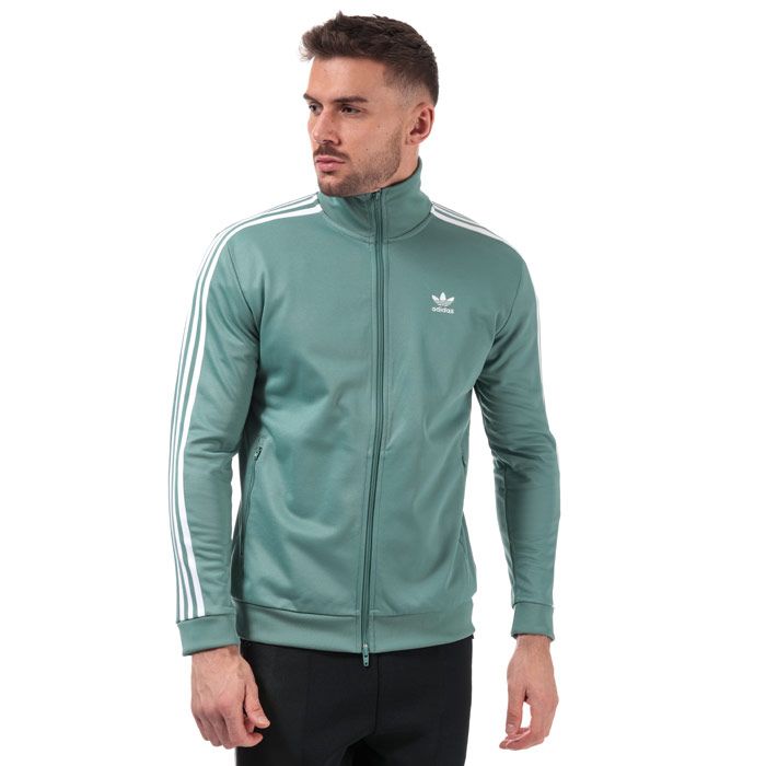 adidas beckenbauer track top green