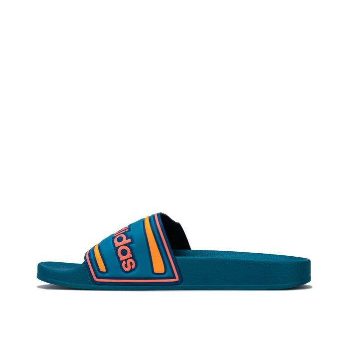 teal adidas slides