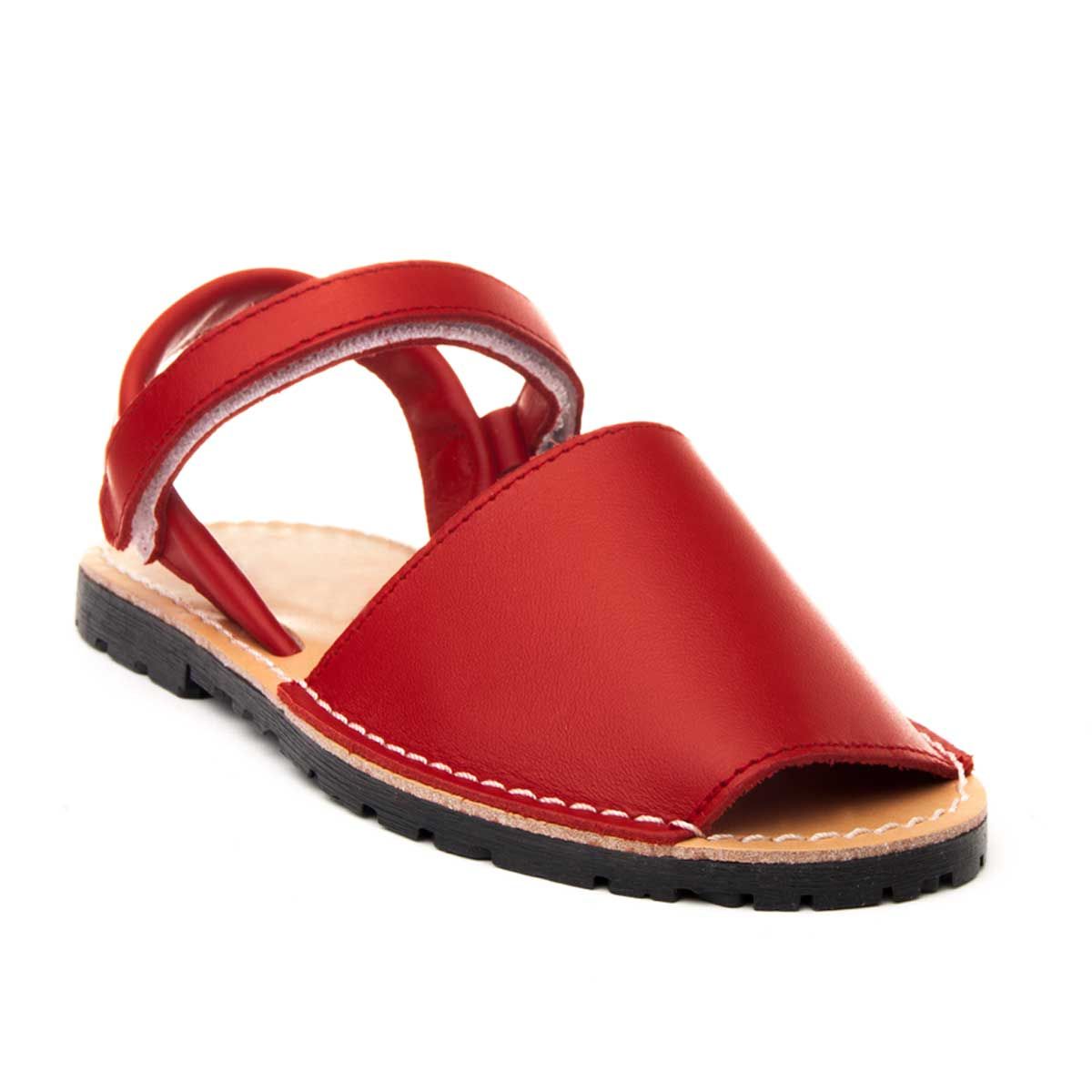 Purapiel Flat Sandal in Red