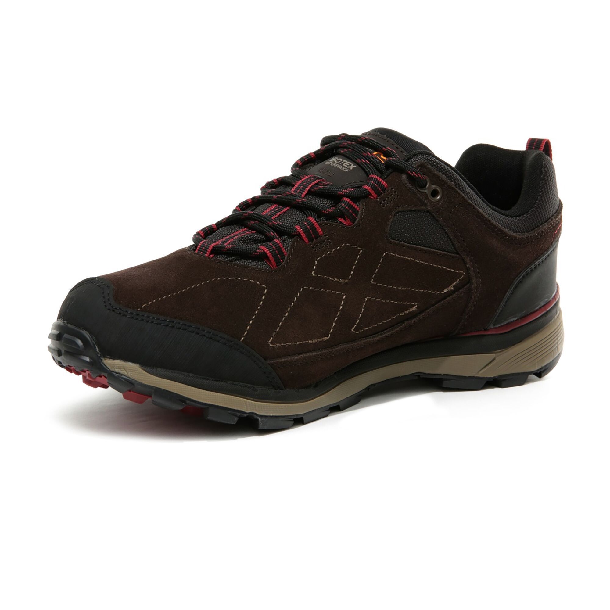 70% Leather (Textile), 10% Polyurathane, 10% Polyester, 10% Rubber. Waterproof, windproof and breathable Isotex. Hydropel water repellency. Ventilated mesh upper for breathability. Lightweight moulded EVA midsole for cushioning. Abrasion mesh collar.