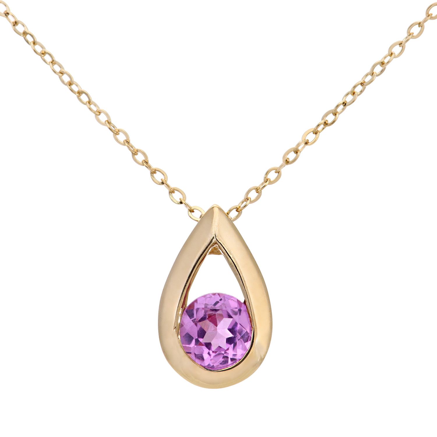 # 9K (375) Yellow Gold: 0.96gr; # Created Pink Sapphire: 0.2ct