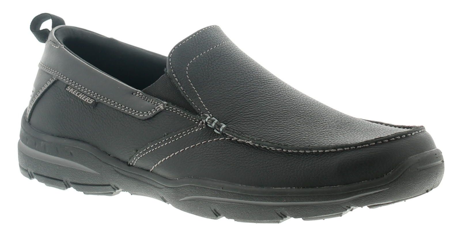 Skechers Harper Forde Mens Leather Casual Shoes Black