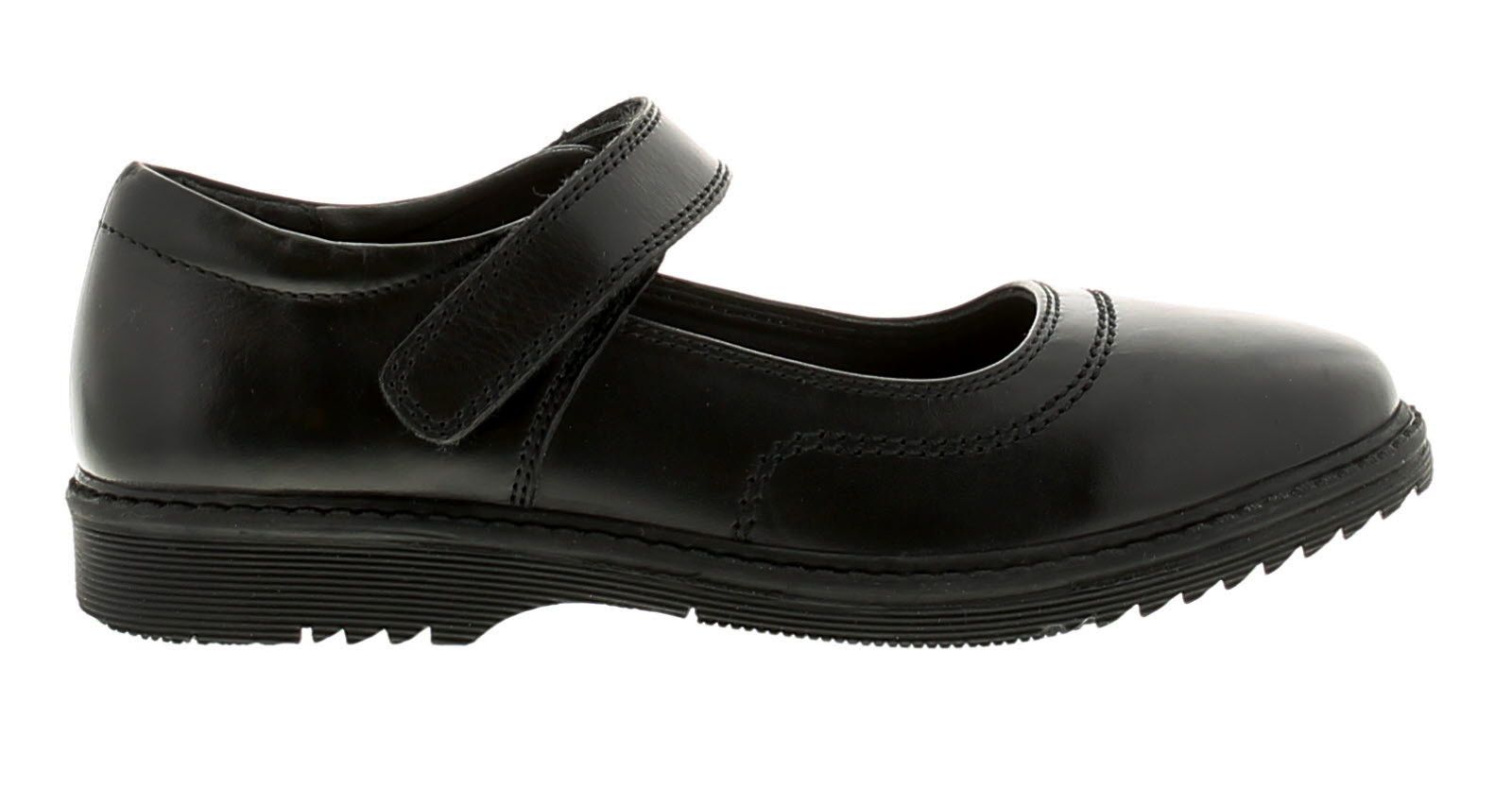 Love Leather Dotty Girls Kids Leather School Shoes Black