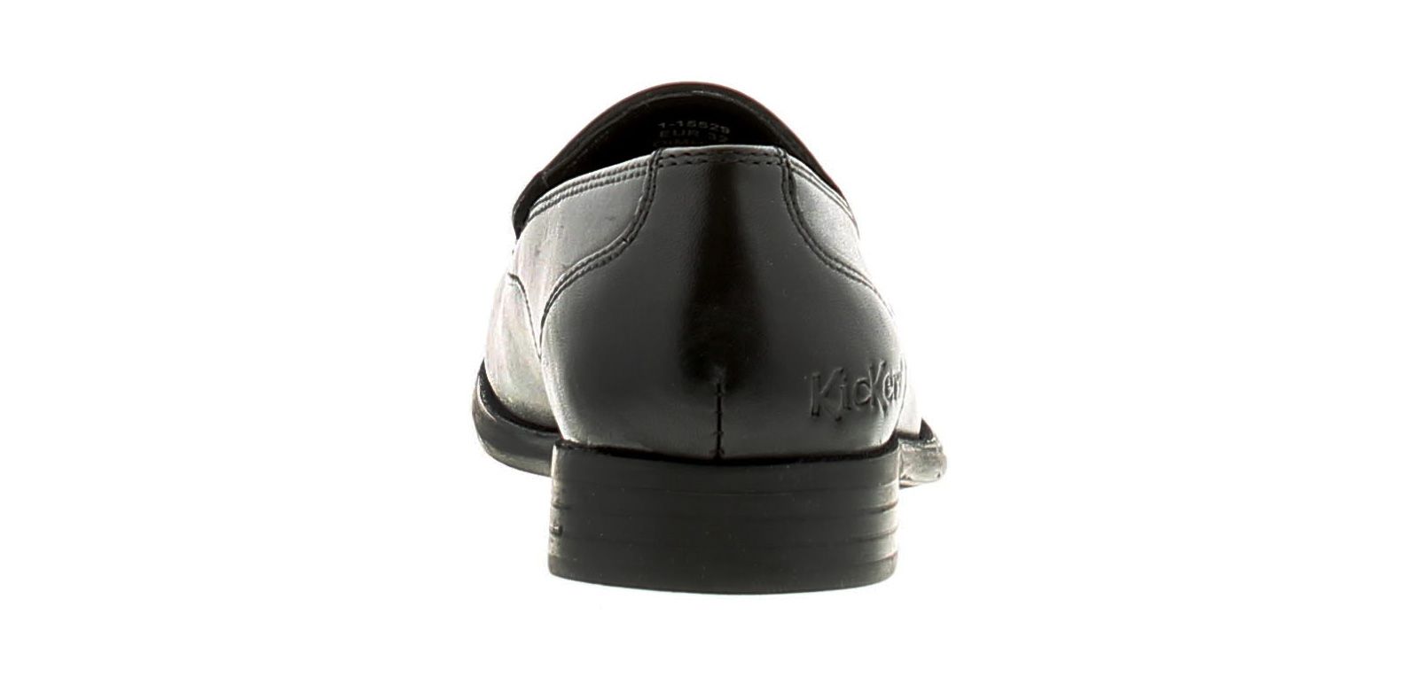Kickers Jarle Slip Ym Boys Kids Leather School Shoes Black 