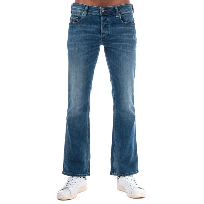 Mens Diesel Zatiny Bootcut Jeans in Light Blue Denim<BR><BR>- Button fly.<BR>- Five pocket styling.<BR>- Belt loops to the waist.<BR>- Faded effects to the thighs.<BR>- Distressed effects throughout.<BR>- Regular fit.<BR>- Bootcut leg.<BR>- Branding details to pocket and leather rear tab.<BR>-<BR>- Short inside leg length approx. 30in  Regular inside leg length approx. 32in. Long inside leg length approx. 34in.<BR>- 97% Cotton  2% Elastmultiester  1% Elastane. Machine washable at 30 degrees.<BR>- Ref: 00ADS3084QQ01<BR><BR>Measurements are intended for guidance only