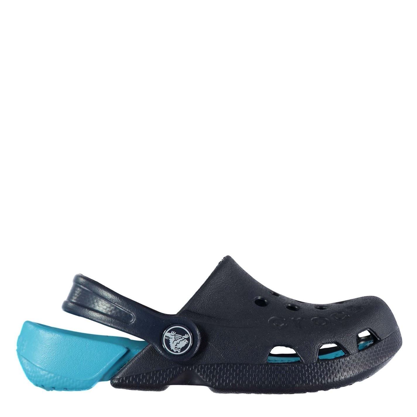 <strong> Crocs Electro Clogs Unisex Infant</strong><br><br> 
A classic wear with an added stylish touch, the Crocs Electro Clogs - an easy slip on design with colour contrasting heel sling strap, textured and cushioned foot bed and decorative breathability perforations. Crocs branding makes for a signature wear.

<br><br>> Unisex infant sandals 
<br>> Slip on design 
<br>> Colour contrasting heel/sling strap
<br>> Textured and cushioned foot bed
<br>> Decorative breathability perforations
<br>> Crocs branding 
<br>> Upper/Inner/Sole: Synthetic