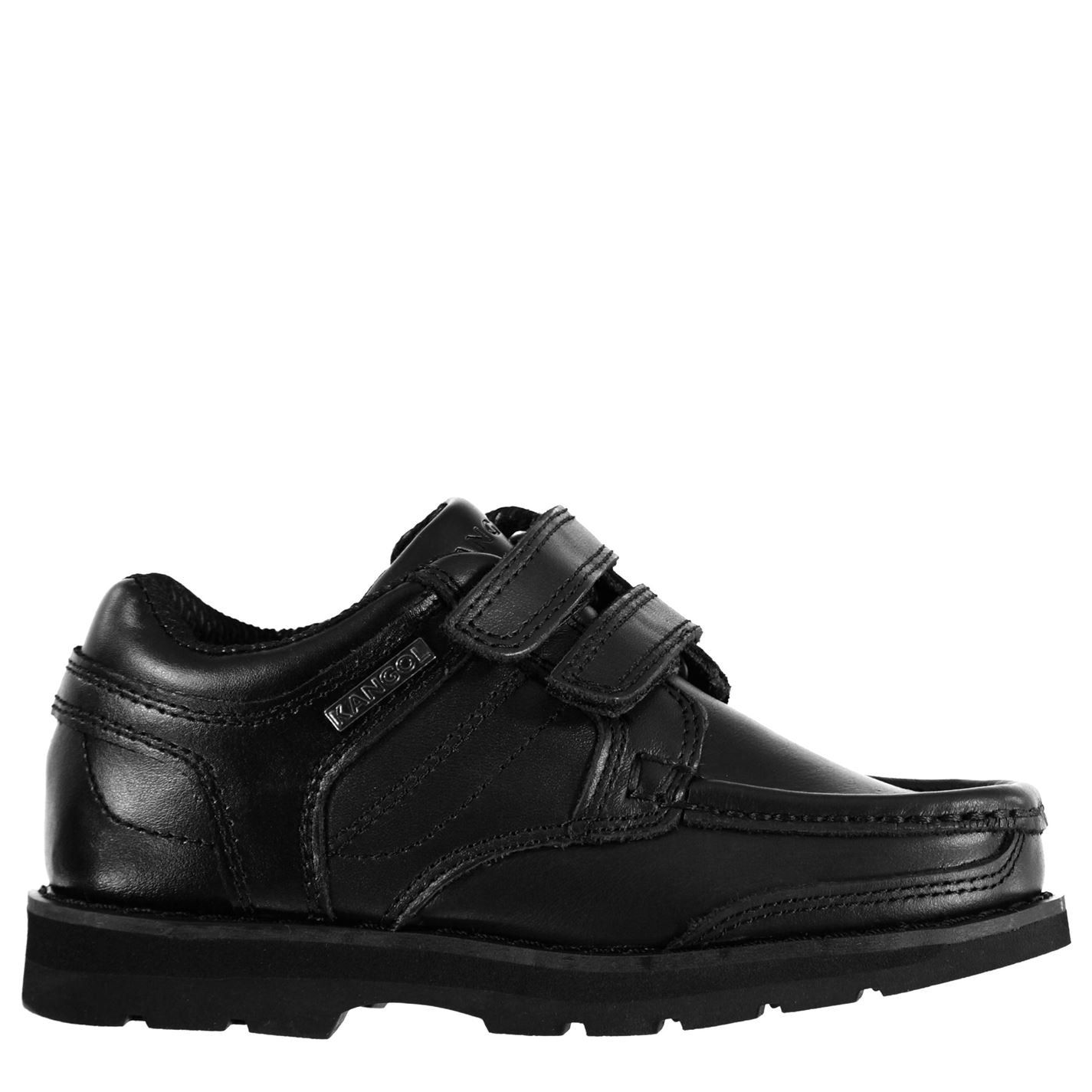 Kangol Kids Harrow Strapped Boys Dual Hook and Loop Leather Shoes Slip On