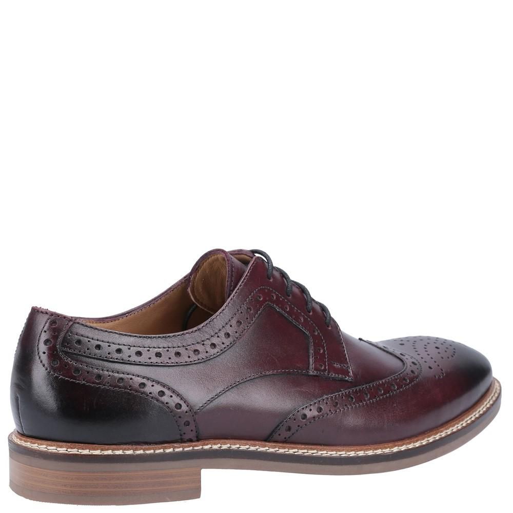 Hush Puppies Mens Bryson Leather Shoes (Bordeaux Red)