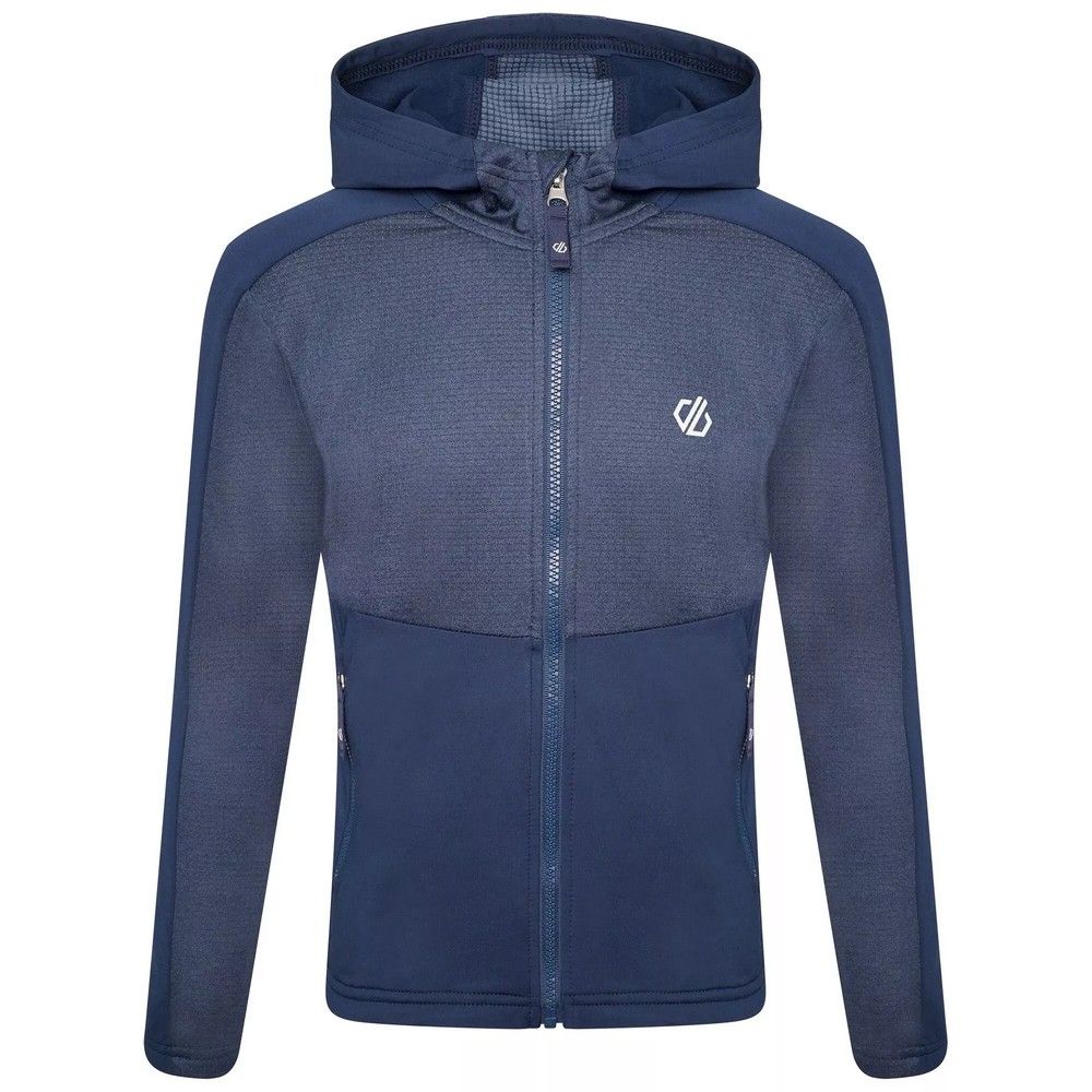 Material: 95% Polyester, 5% Elastane. Fabric: Core Stretch, Fleece. Design: Logo, Marl. Fabric Technology: Quick Dry. Cuff: Fitted. Neckline: Hooded. Sleeve-Type: Long-Sleeved. Hood Features: Grown On Hood. Pockets: 2 Side Pockets, Zip. Fastening: Full Zip. Sustainability: Made from Recycled Materials.
