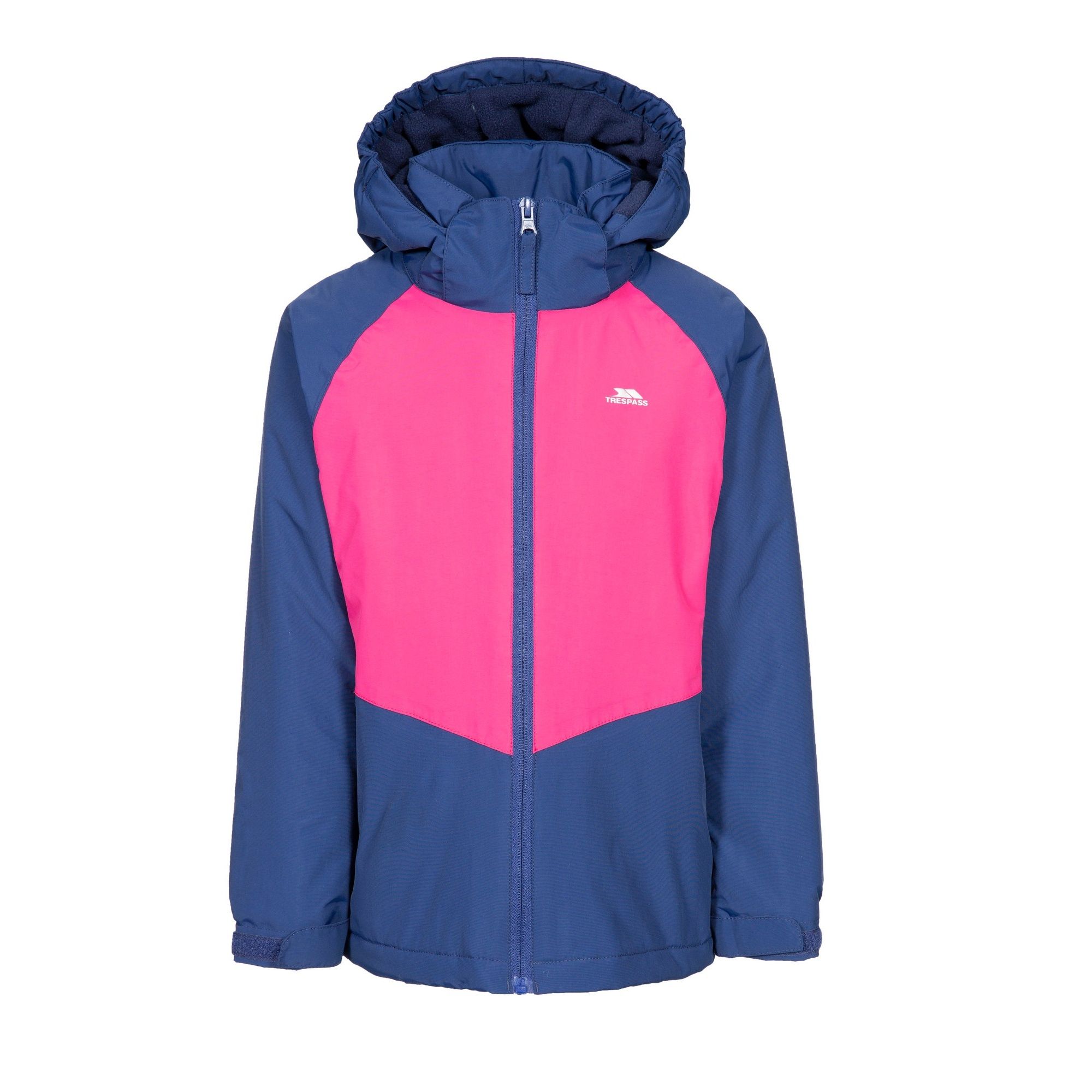 Padded. 2 lower zip pockets. Elasticated cuffs with touch fastening tab. Detachable hood. Reflective print on hood and back. Waterproof 3000mm, windproof, taped seams. Shell: 100% Polyamide PU, Lining: 100% Polyester, Filling: 100% Polyester. Trespass Childrens Chest Sizing (approx): 2/3 Years - 21in/53cm, 3/4 Years - 22in/56cm, 5/6 Years - 24in/61cm, 7/8 Years - 26in/66cm, 9/10 Years - 28in/71cm, 11/12 Years - 31in/79cm.