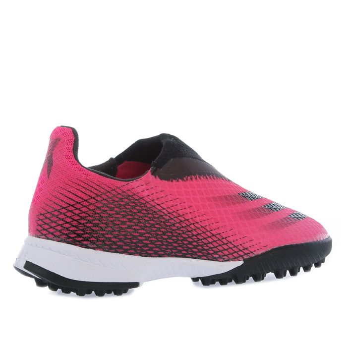 Boy's adidas Childrens X Ghosted.3 Laceless Turf Boots in Pink