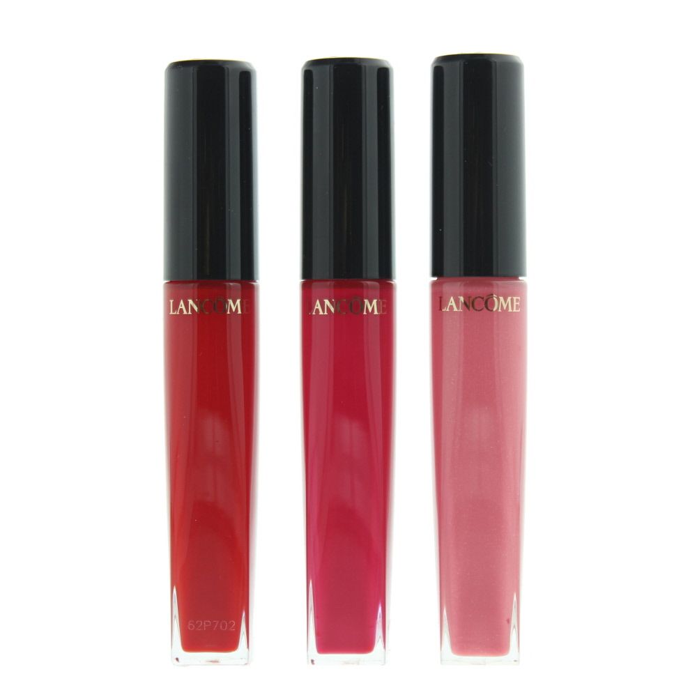Lancome 3 X Lip Gloss is a comfortable balmy base yet pigmented for buildable colour with a subtle, shiny finish without feeling dry or sticky. This set of 3 lip gloss  gives you the possibility to choose the colour you want for any special occasion.