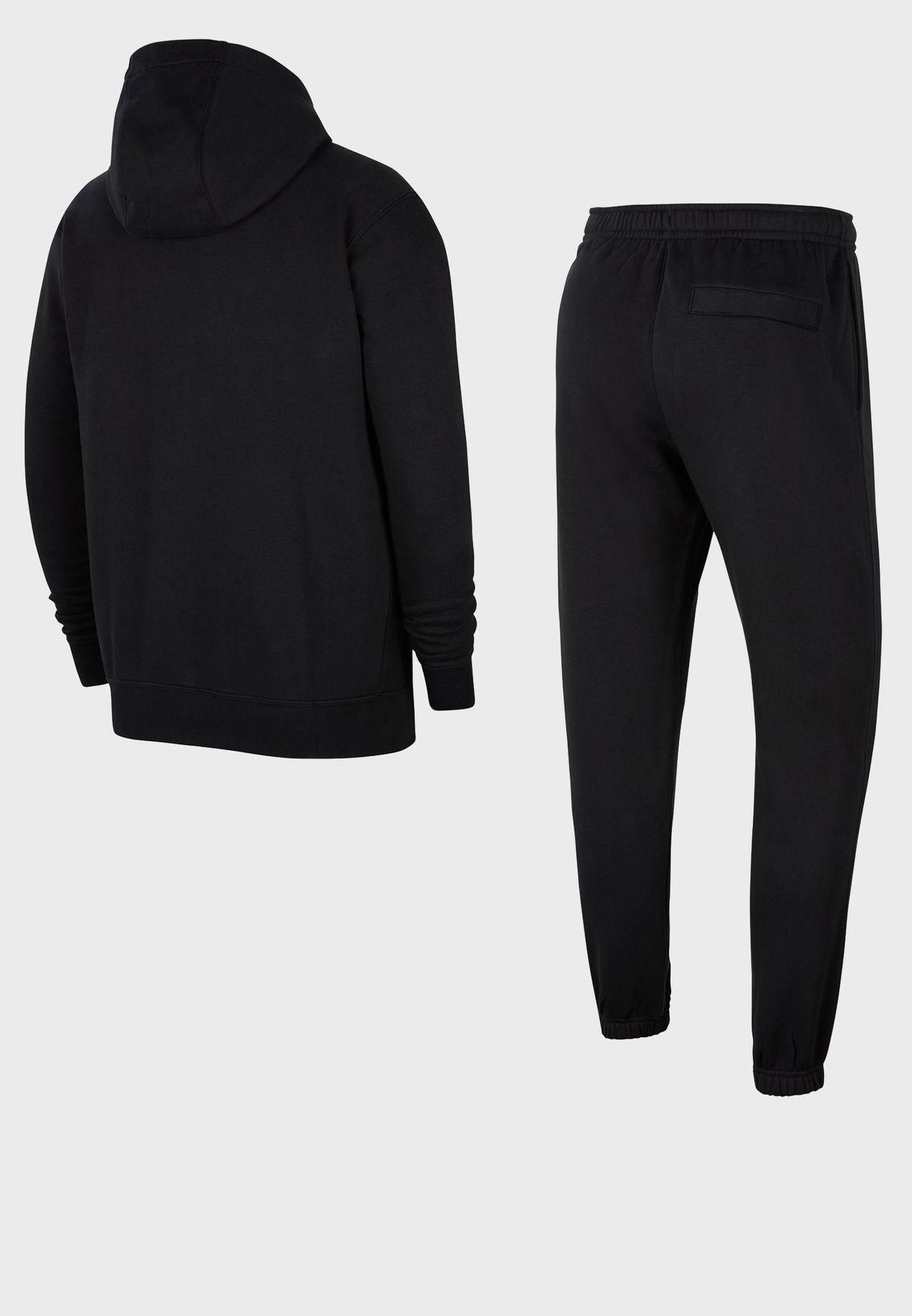 Nike Mens Club Tracksuit Set In Black