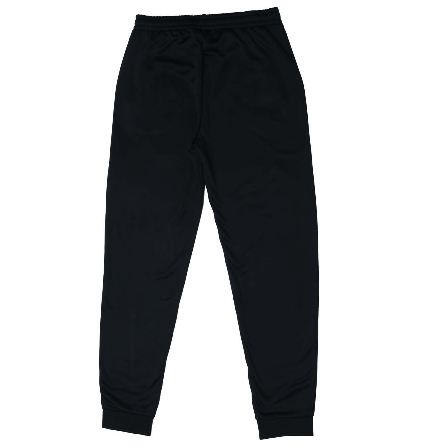 Junior Boys Lacoste Jog Pant in black- Elasticated waistband.- Zippered side pockets.- Ribbed cuffs.- Lacoste branding at the pockets.- Iconic Croc logo to the thigh.- Slim  tapered legs for a streamlined fit.- Body: 100% Polyester. Rib Edge: 97% Cotton  3% Elastane.- Ref: XJ8081C31
