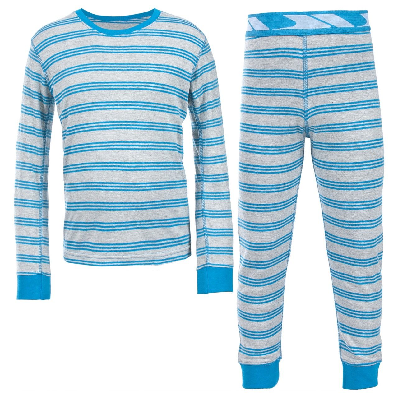 Thermal base layer set. Yarn dye stripes. Branded waistband. Ultra soft & comfortable.  coating. 50% Cotton 25% Viscose 25% Polyester, Rib: 98% Cotton 2% Elastane.