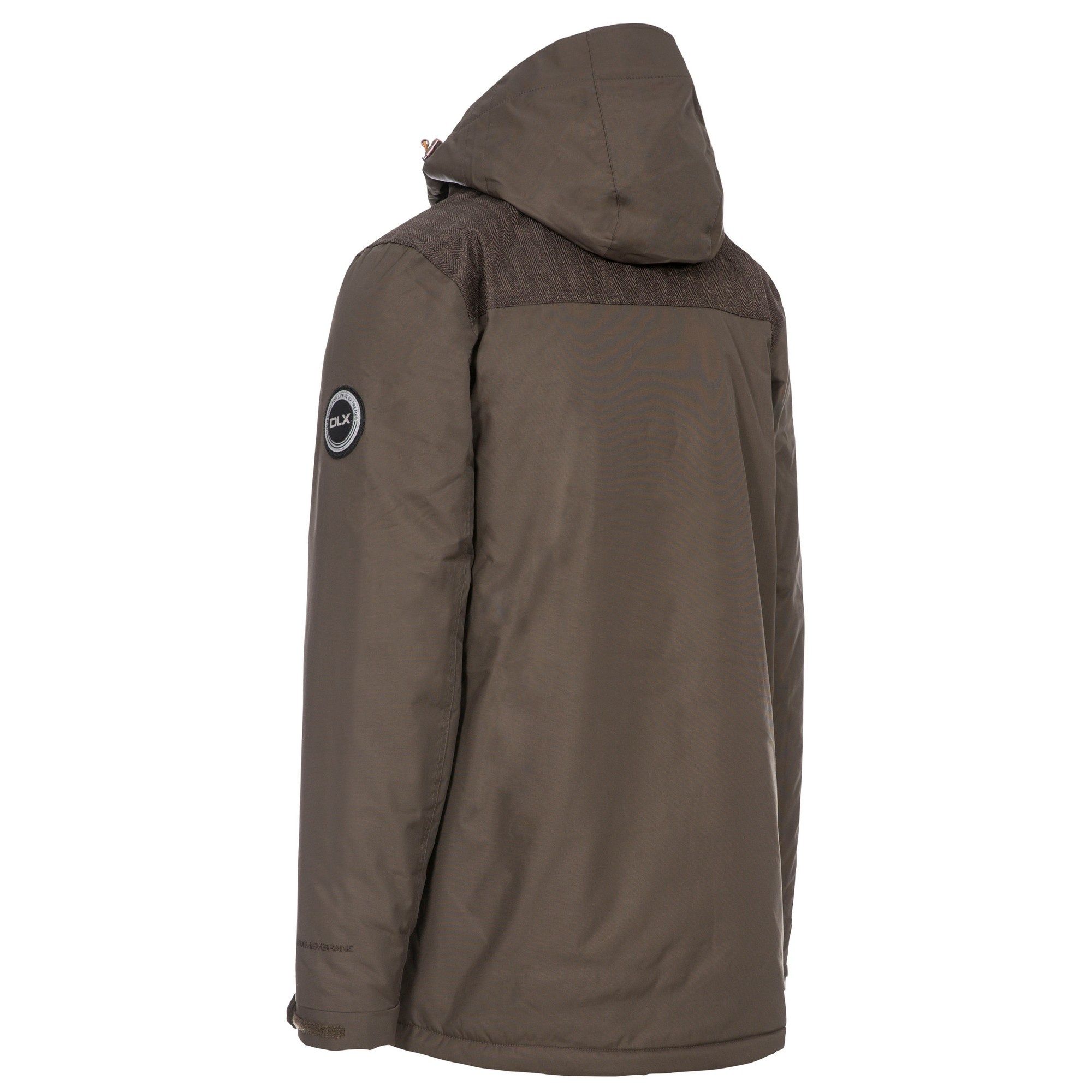 Adjustable zip off hood. Zipped front under stormflap. 2 zipped chest pockets, 2 double entry lower pockets. Corduroy facings. Adjustable cuff tabs and drawcord at hem. Inner pocket. Waterproof 10000mm, breathable 5000mvp, windproof, taped seams. Shell 1: 100% Polyamide, PU coating, Shell 2: 100% Polyester, TPU membrane, Lining: 100% Polyester, Filling: 100% Polyester Down Touch Filling. Trespass Mens Chest Sizing (approx): S - 35-37in/89-94cm, M - 38-40in/96.5-101.5cm, L - 41-43in/104-109cm, XL - 44-46in/111.5-117cm, XXL - 46-48in/117-122cm, 3XL - 48-50in/122-127cm.
