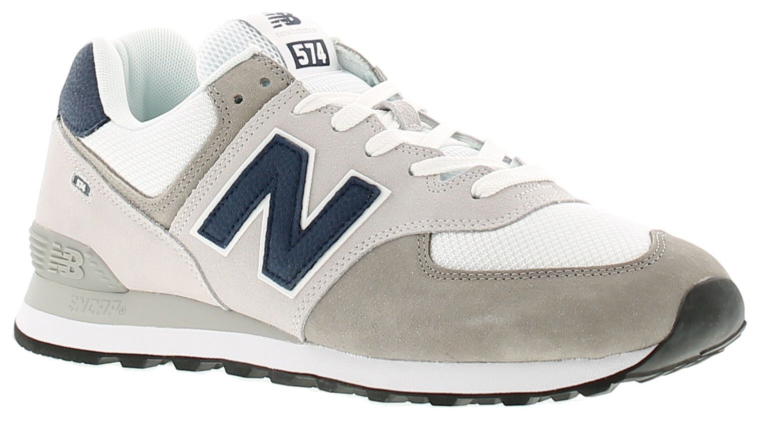 New Balance 574 leather mens trainers grey