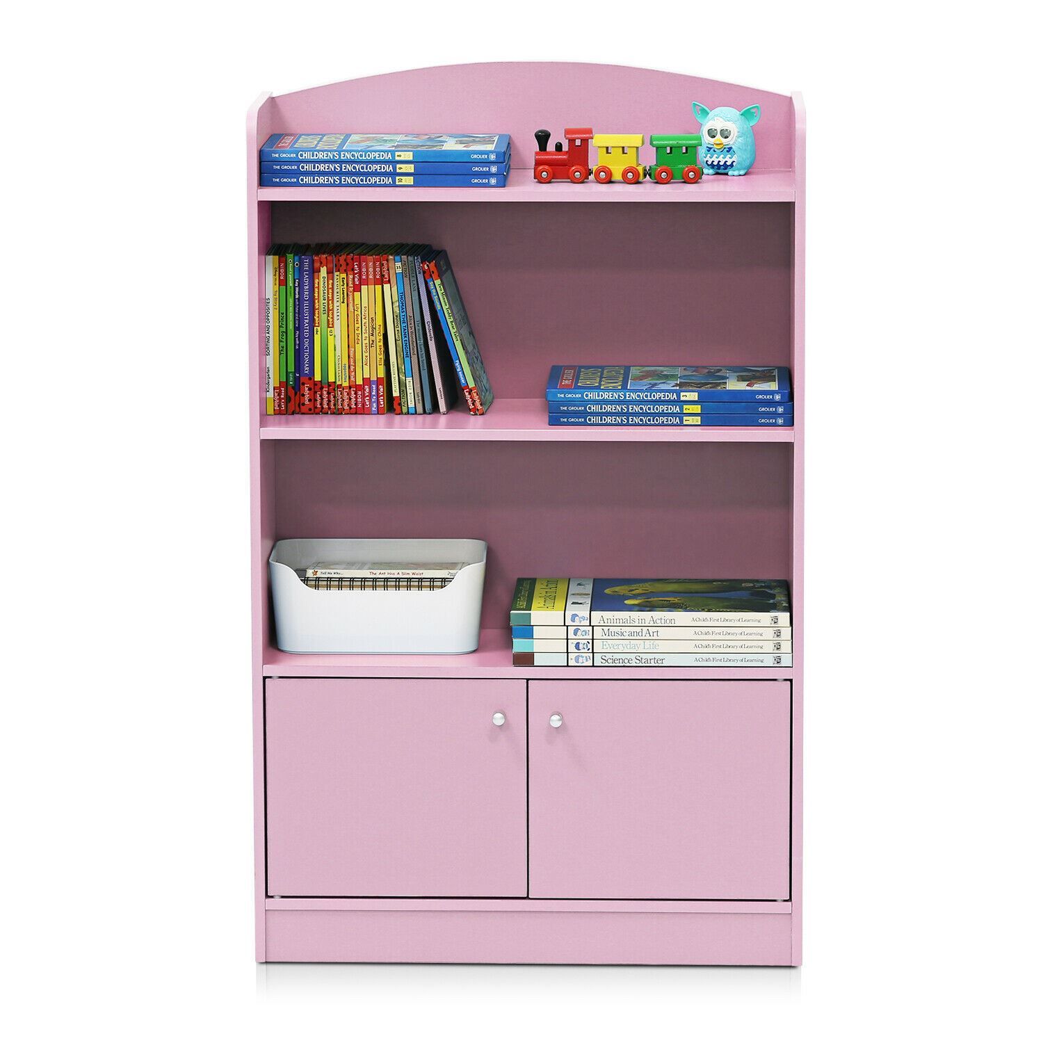 - Furinno KidKanac Bookshelf with Storage Cabinet great addition to any home or office.
- Fill it with favorite reads for a harmonious home library, or set it in the den to show off framed family photos. 
- Easy-clean laminate construction. 
- All the products are produced and packed 100% in Malaysia.
