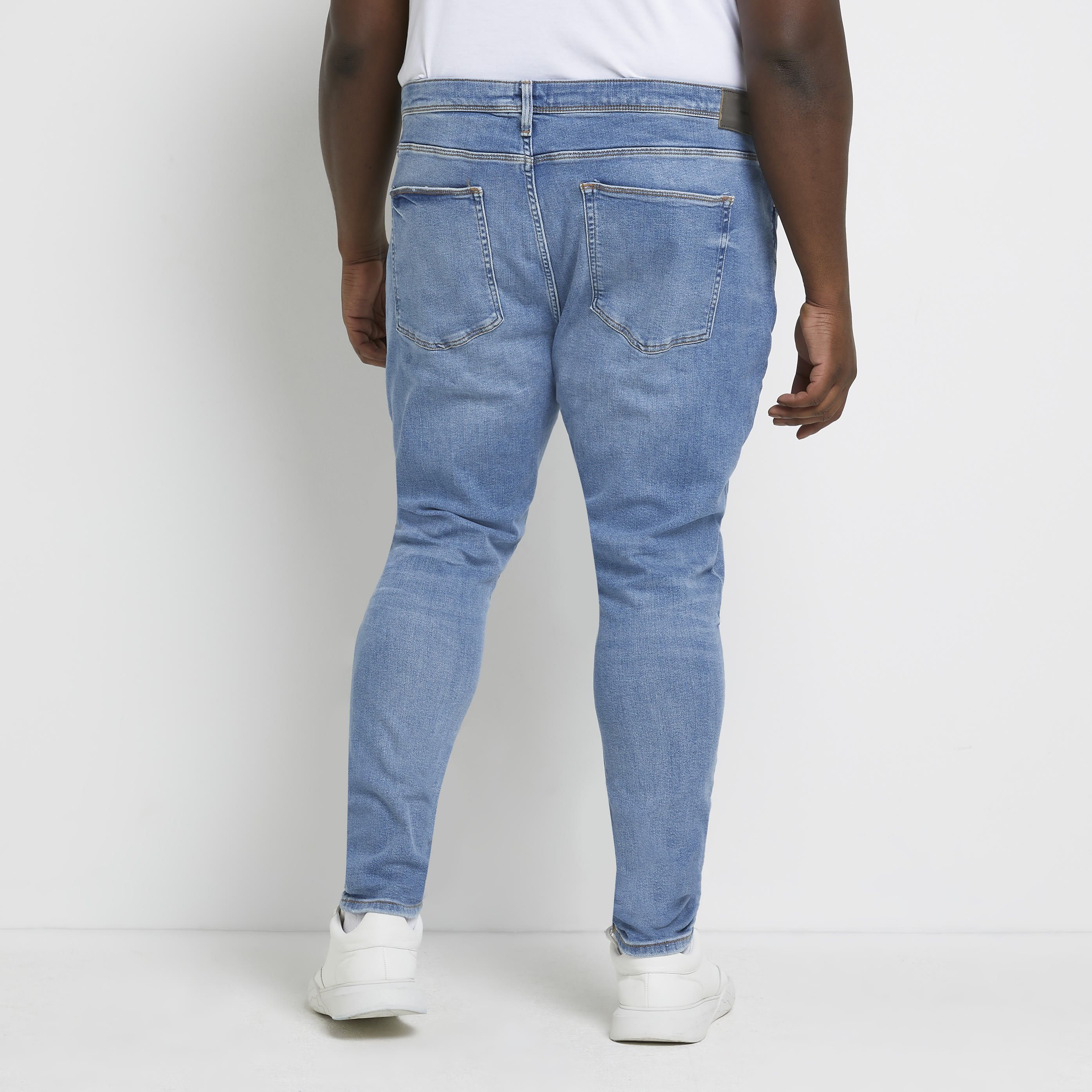 River Island Mens Jeans Spray On Big & Tall Blue
