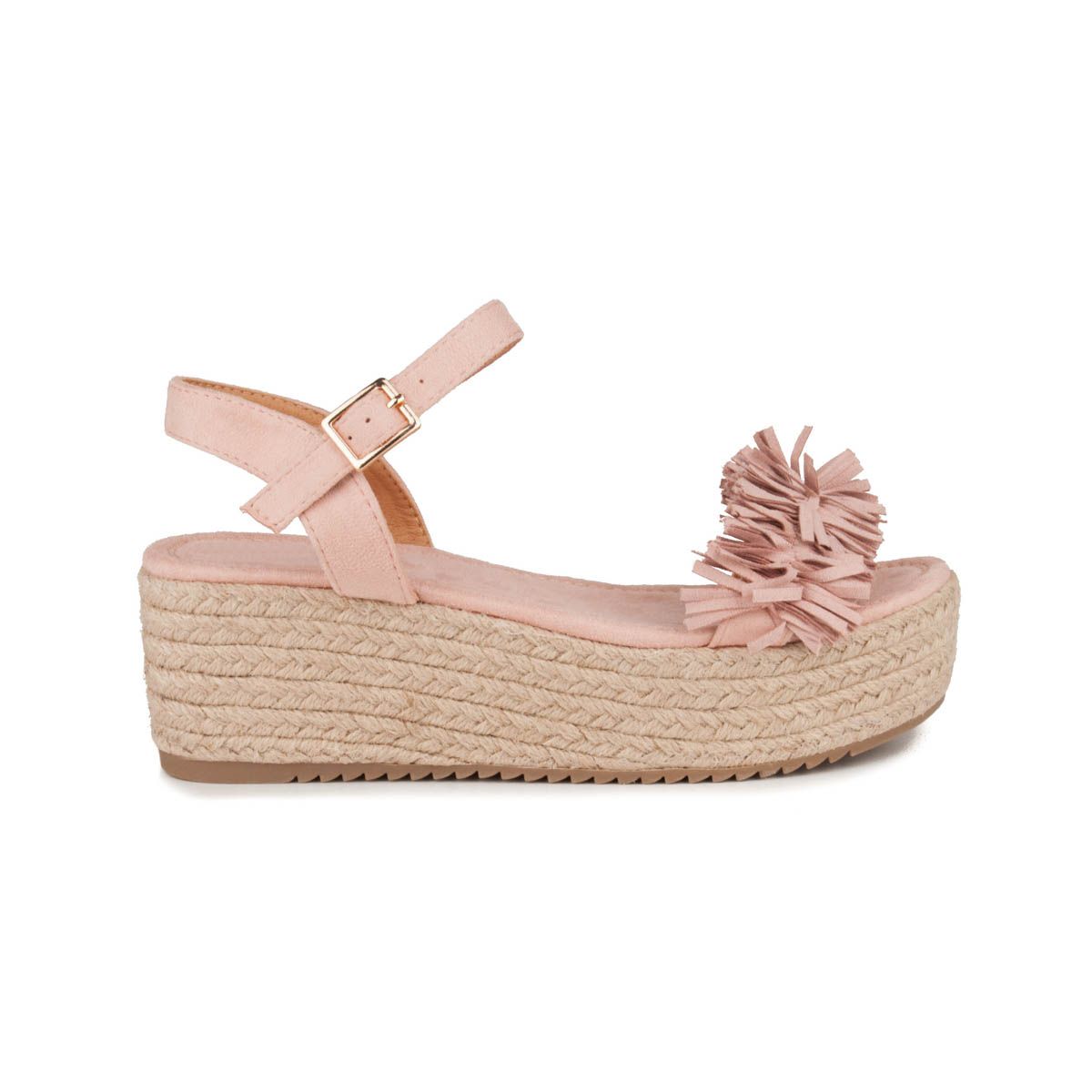 The spotal sandals are ideal for summer and more now that they are fashionable. Spectacular wedge lined with anti-slip rubber patin. Quilted template for convenience. The closure is buckle with elastic to achieve perfect fit. Height Heels 7.5 cm Height Platform 4.5 cm