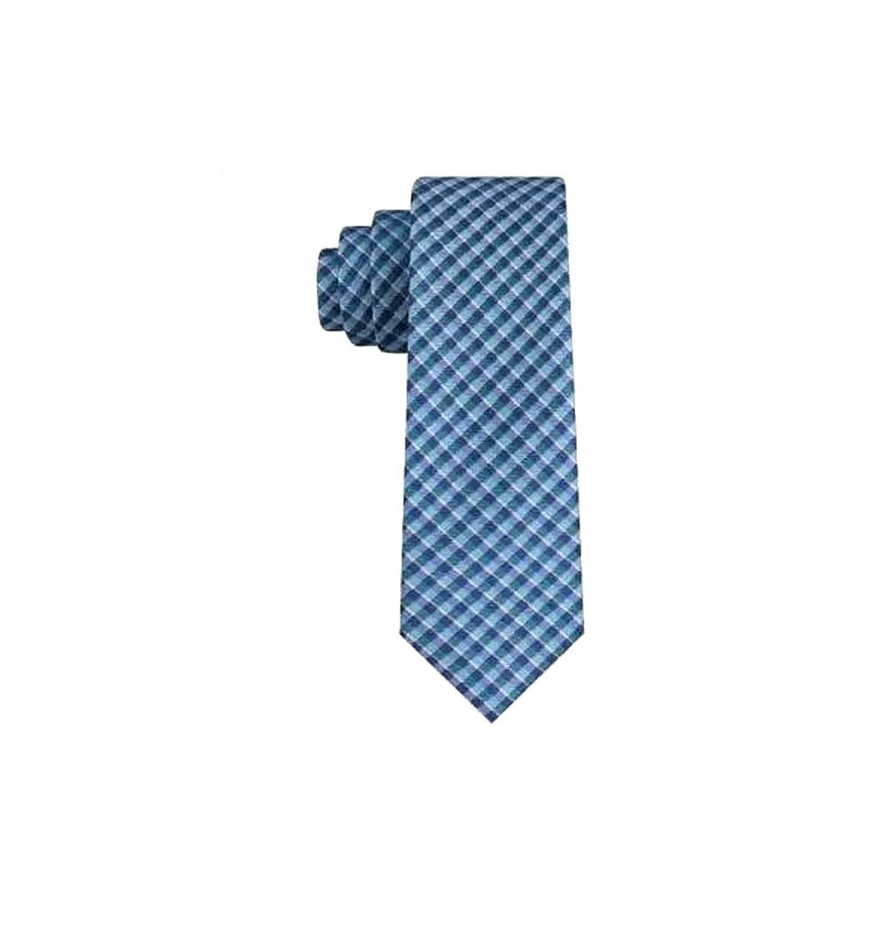 Color: Blues Size: One Size Pattern: Plaids & Checks Type: Tie Width: Skinny (Material: Silk