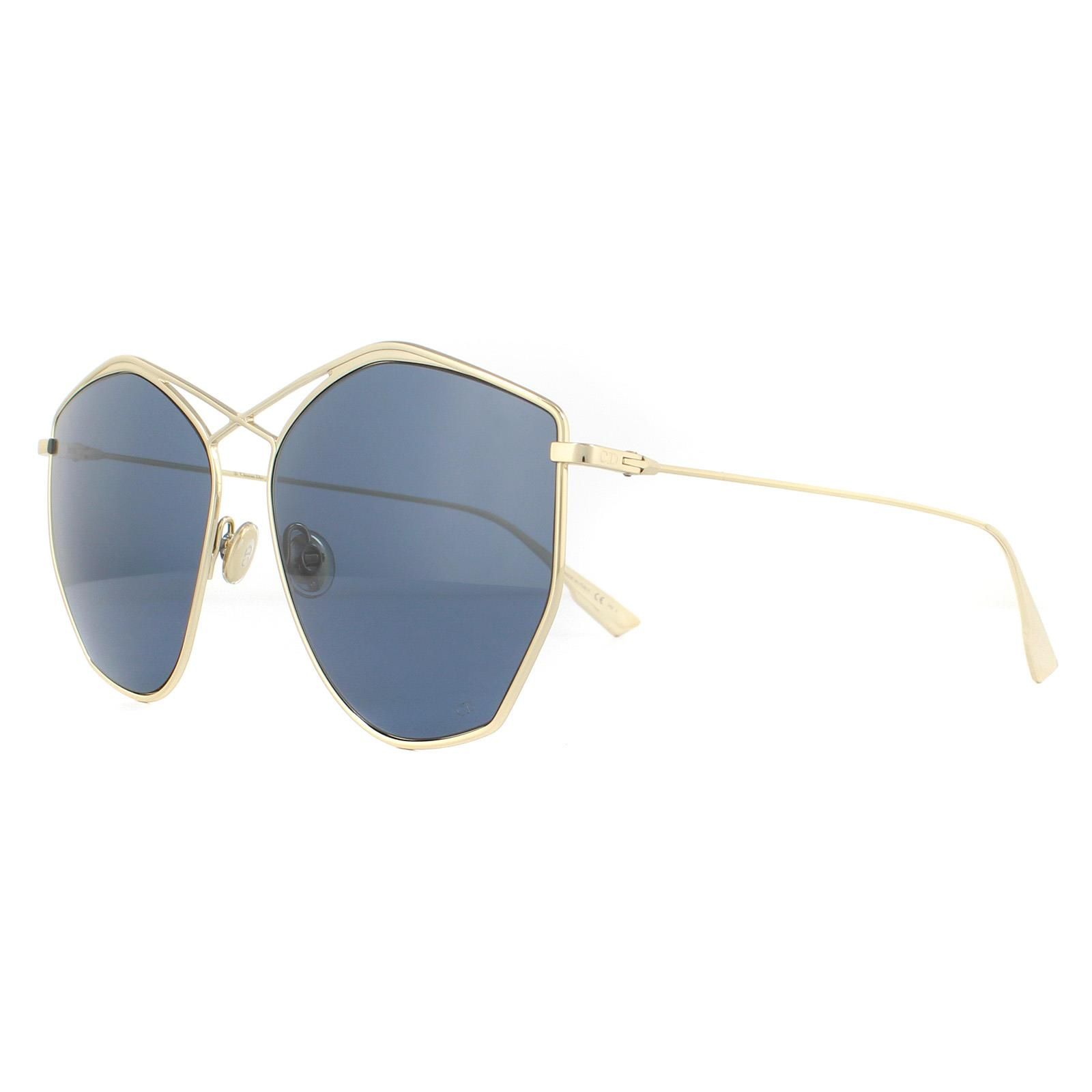 Dior Sunglasses Stellaire 4 J5G DC Gold Silver Mirror are a feminine cat eye style made from lightweight acetate. The temples are embedded with the Dior logo to provide brand recognition.