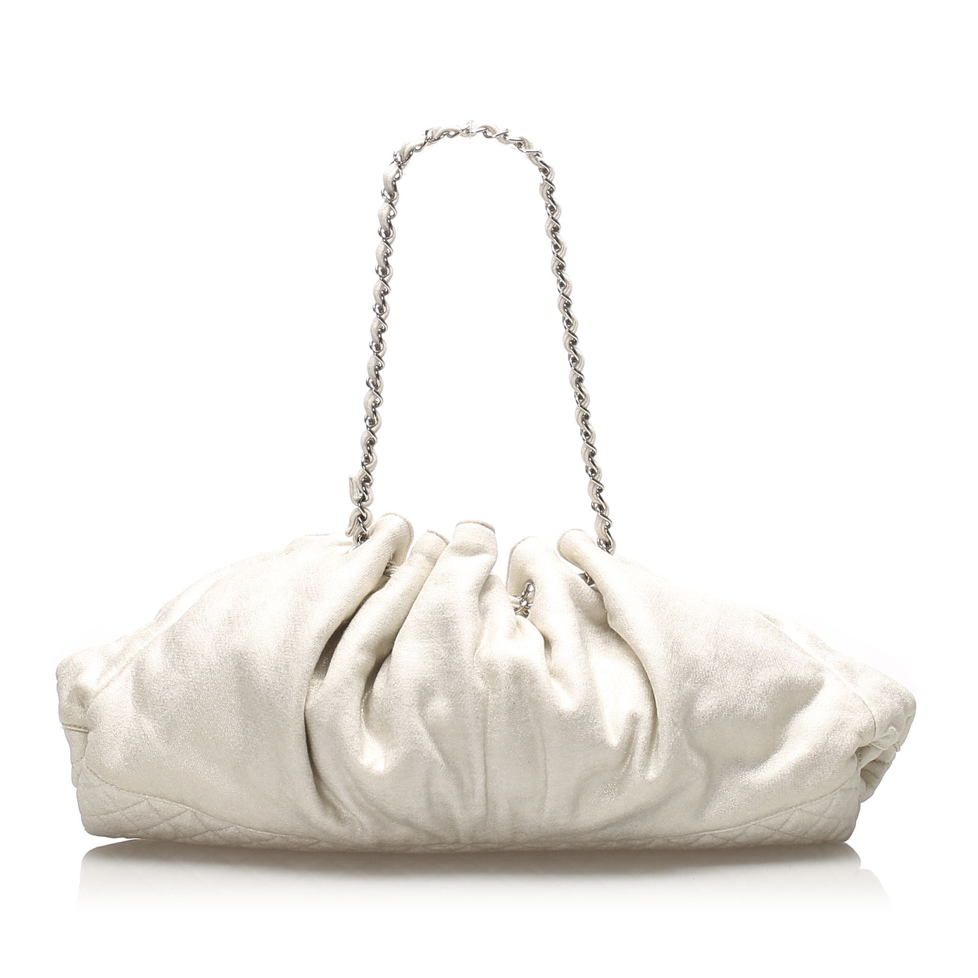 Vintage Chanel CC Cabas Cotton Tote Bag White