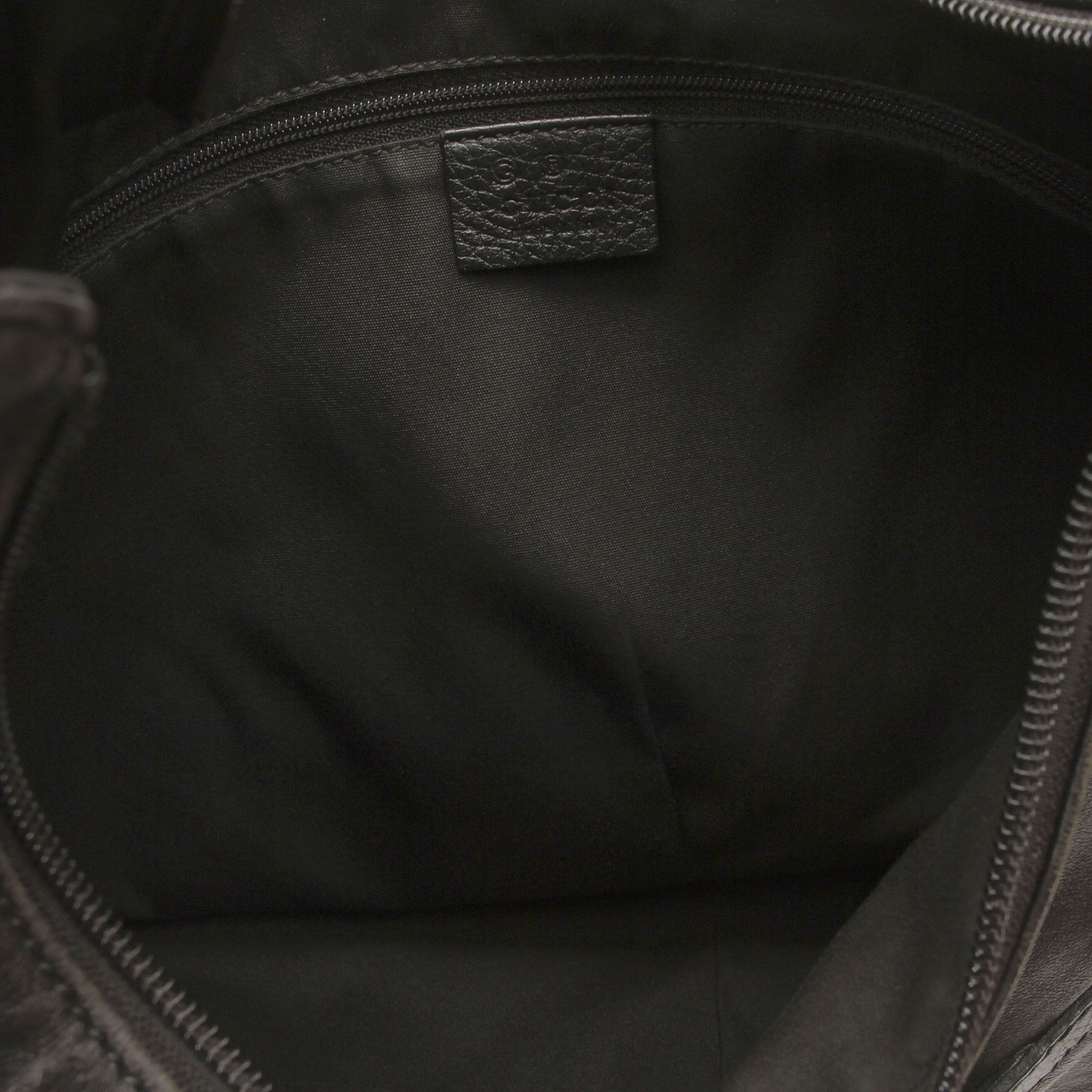 Vintage Gucci Reins Leather Hobo Bag Black