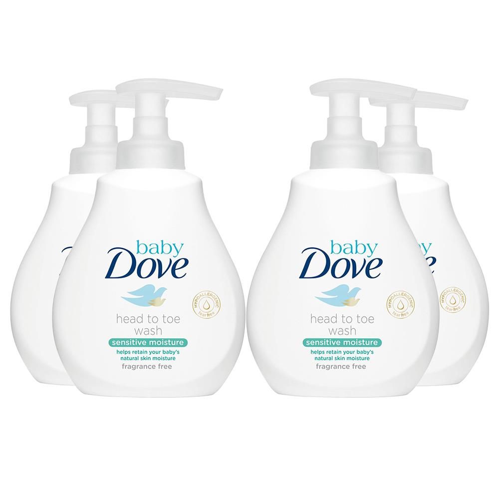 Dove Baby Head to Toe Wash, Sensitive Moisture, Pack of 4, 200ml