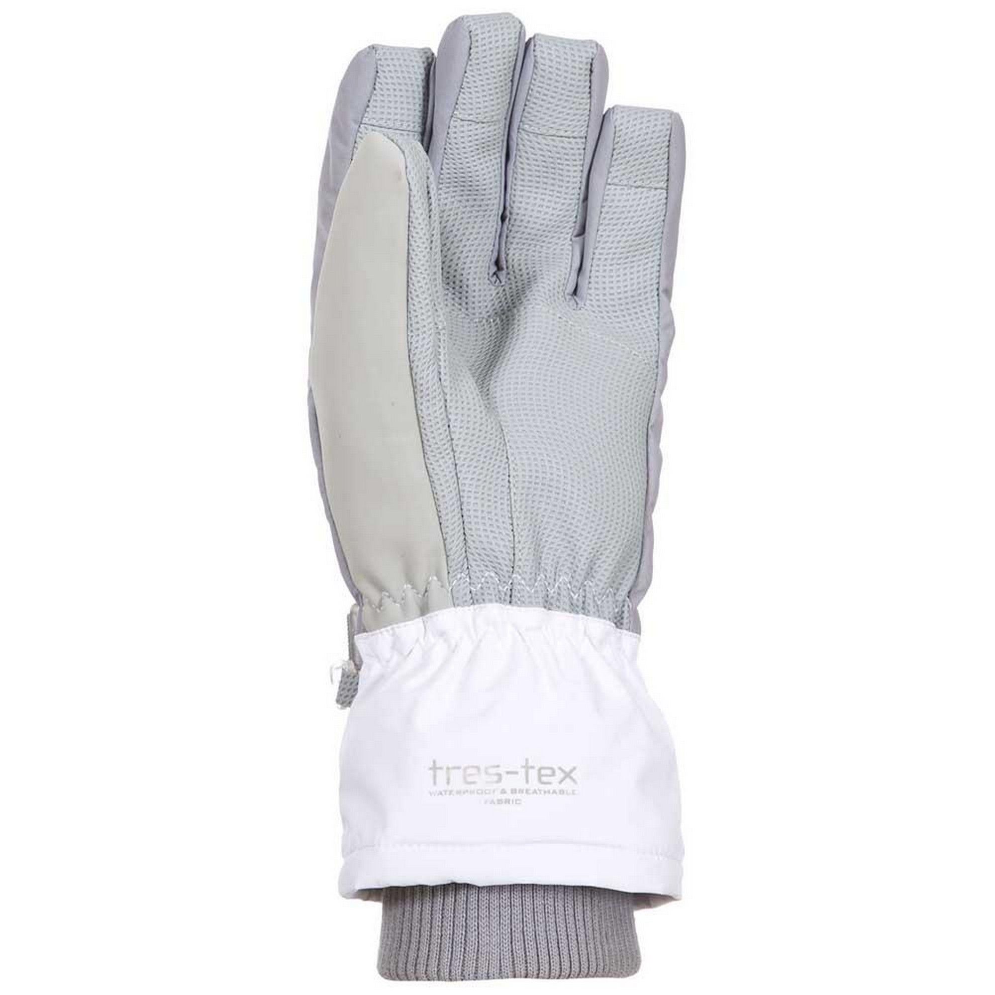 Lightly padded waterproof and breathable gloves. Adjustable wrist strap. Adjustable glove retainer. Goggle wipe functionality. Material: Shell: 100% Polyester. Palm: 100% Polyurethane. Lining: 100% Polyester. Filling: 100% Polyester.