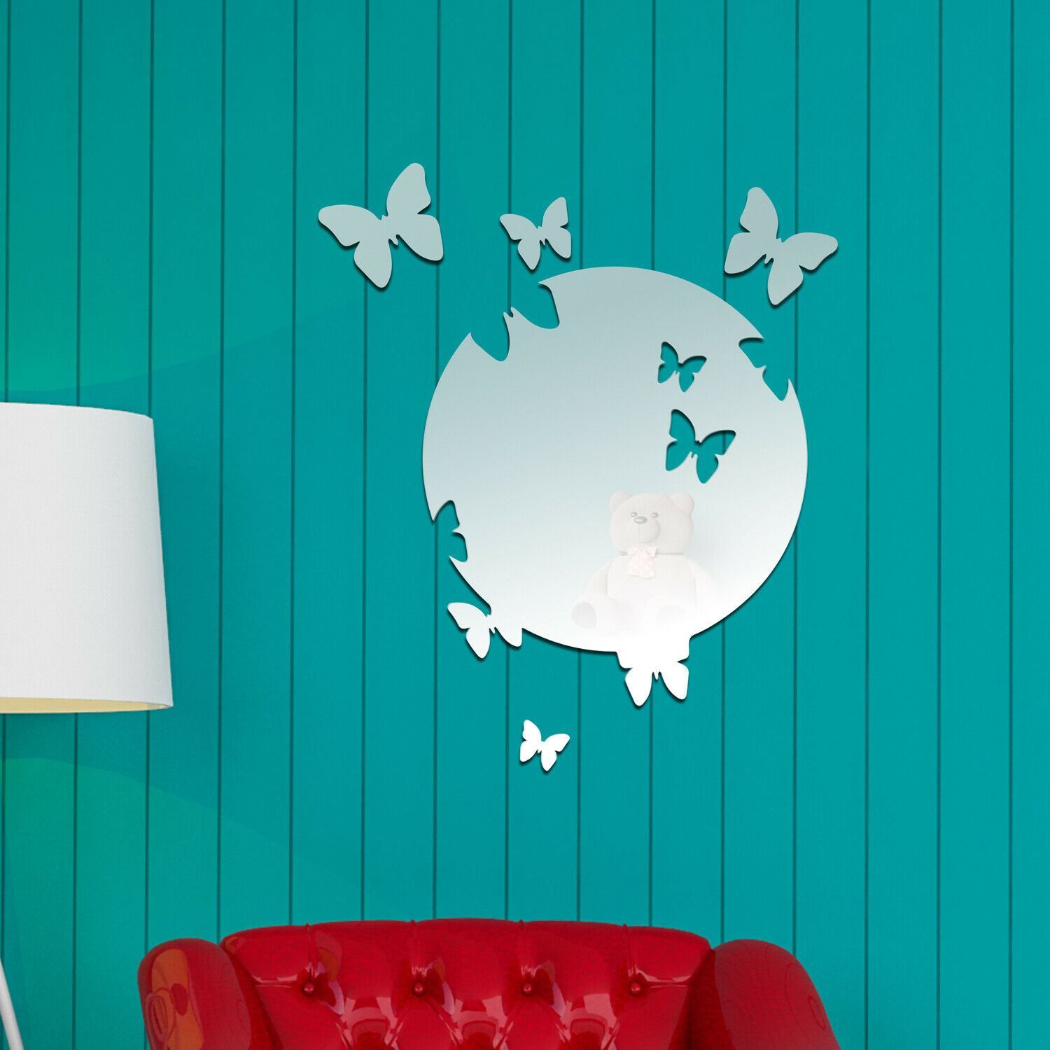 Butterfly Mirror Wall Art Self Adhesive DIY Wall Art, Wall Art Living