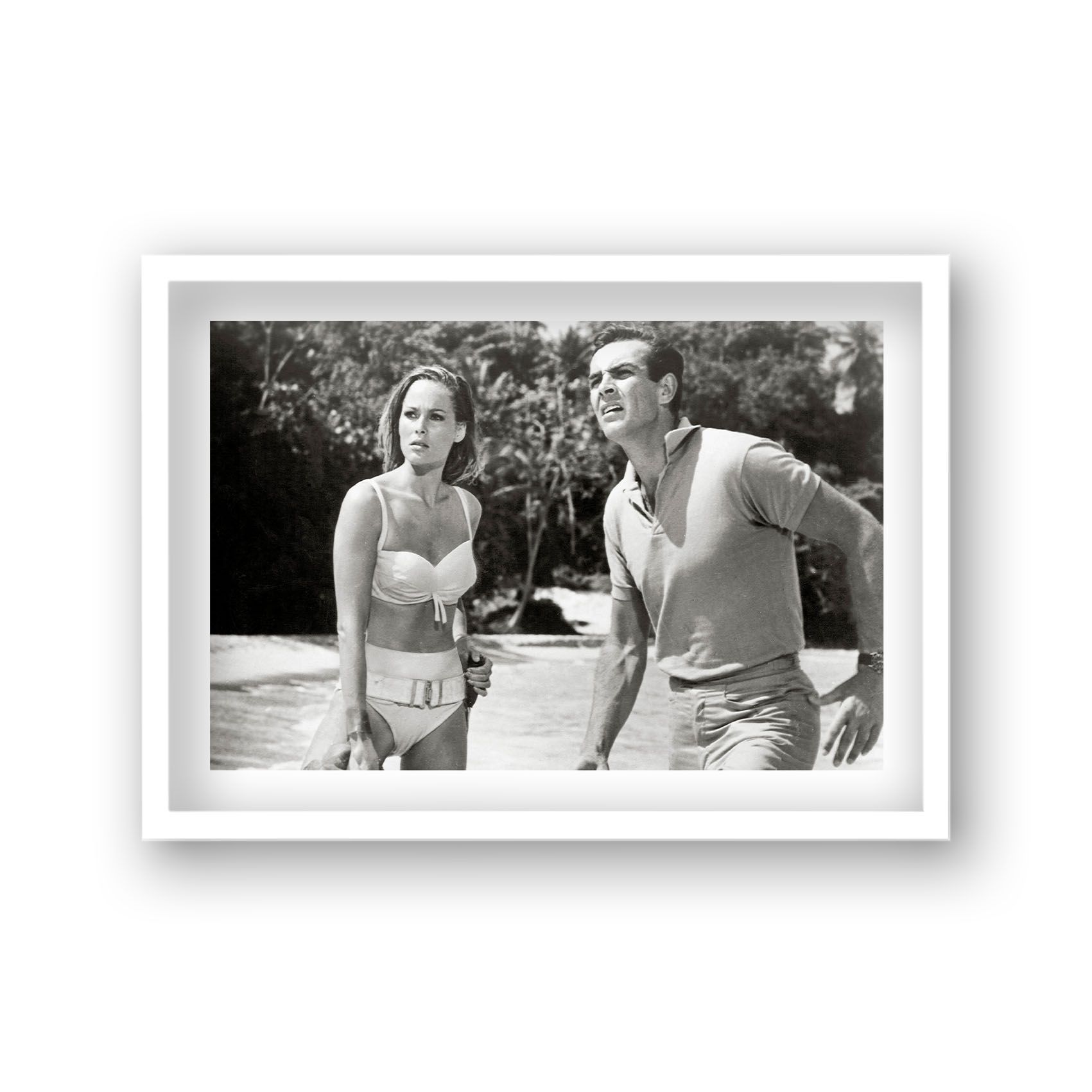 Sean Connery as James Bond with Ursula Andress as Honey Rider in Scene from Dr No