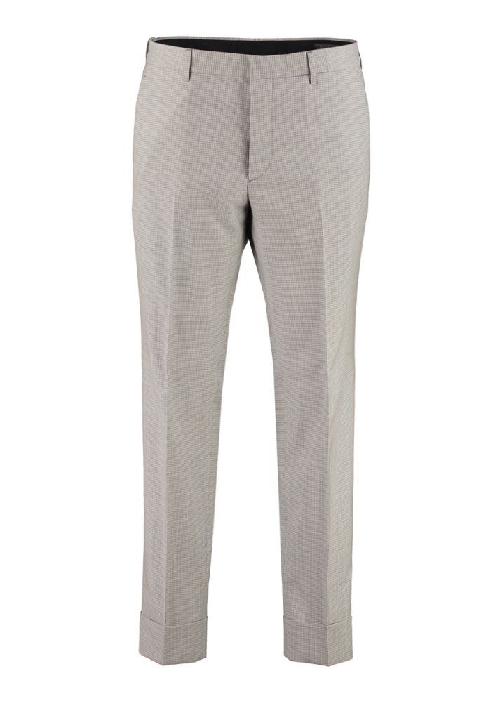 Check motif wool trousers2 welt pockets with button at backProduct Care: Dry clean100%, Virgin woolChiusura: Buttons and hooksPassanti: Belt loops at the waistTasche: 2 front pocketsVita: Medium waistConversione taglie: ITColore: Beige