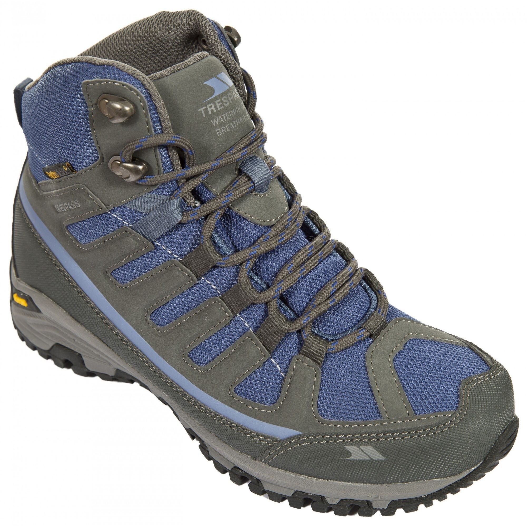 Womens mid cut hiking boot. Waterproof and breathable membrane. Gusseted tongue. Protective and durable all-round mudguard. Ankle supportive cushioned collar and tongue. Arch stabilising and supportive shank. Cushioned footbed. Upper: PU, textile, Lining: textile, Outsole: vibram-moulded EVA, phylon rubber.