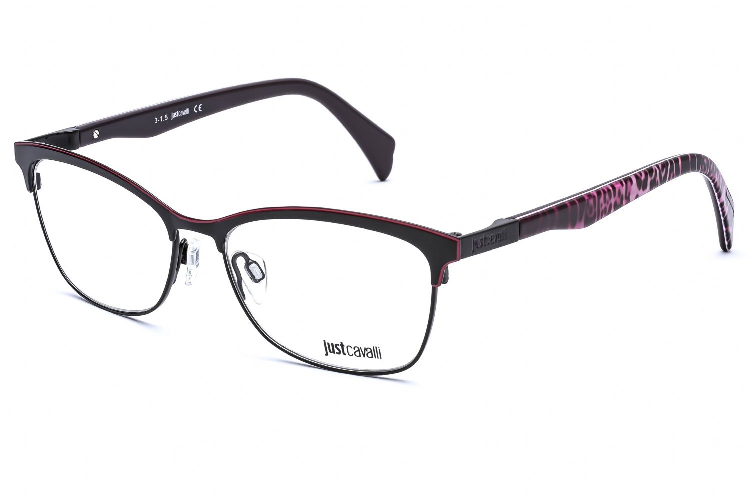 Style: JUST CAVALLI JC0614 Eyeglasses Shiny Black / Clear Lens Brand: JUST CAVALLI Frame Style: Rectangular Frame Material: metal Color : Shiny Black / Clear Lens unisex Eyeglasses