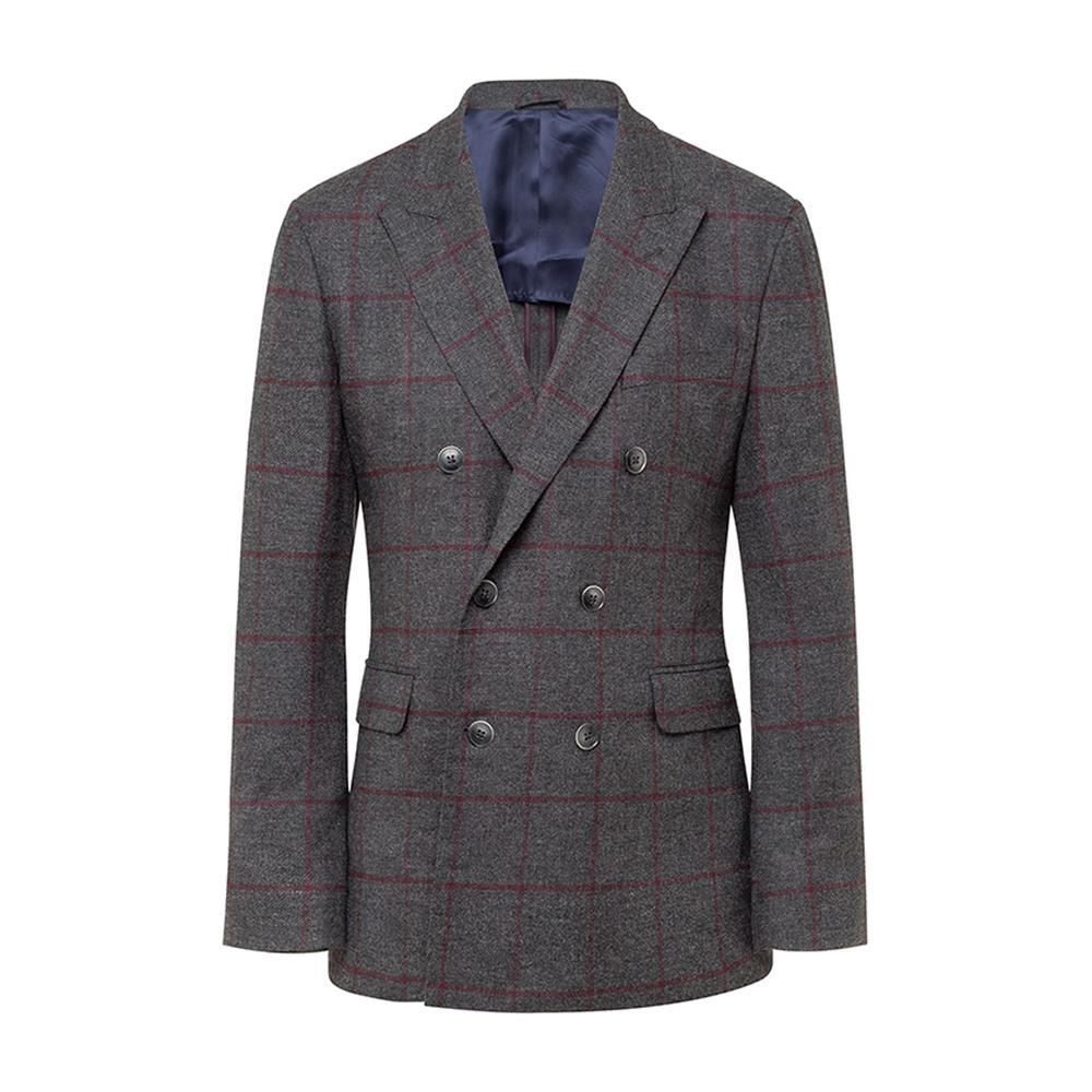 Men's Hackett, Herringbone Tattershall Check Jacket in Grey Multicolour