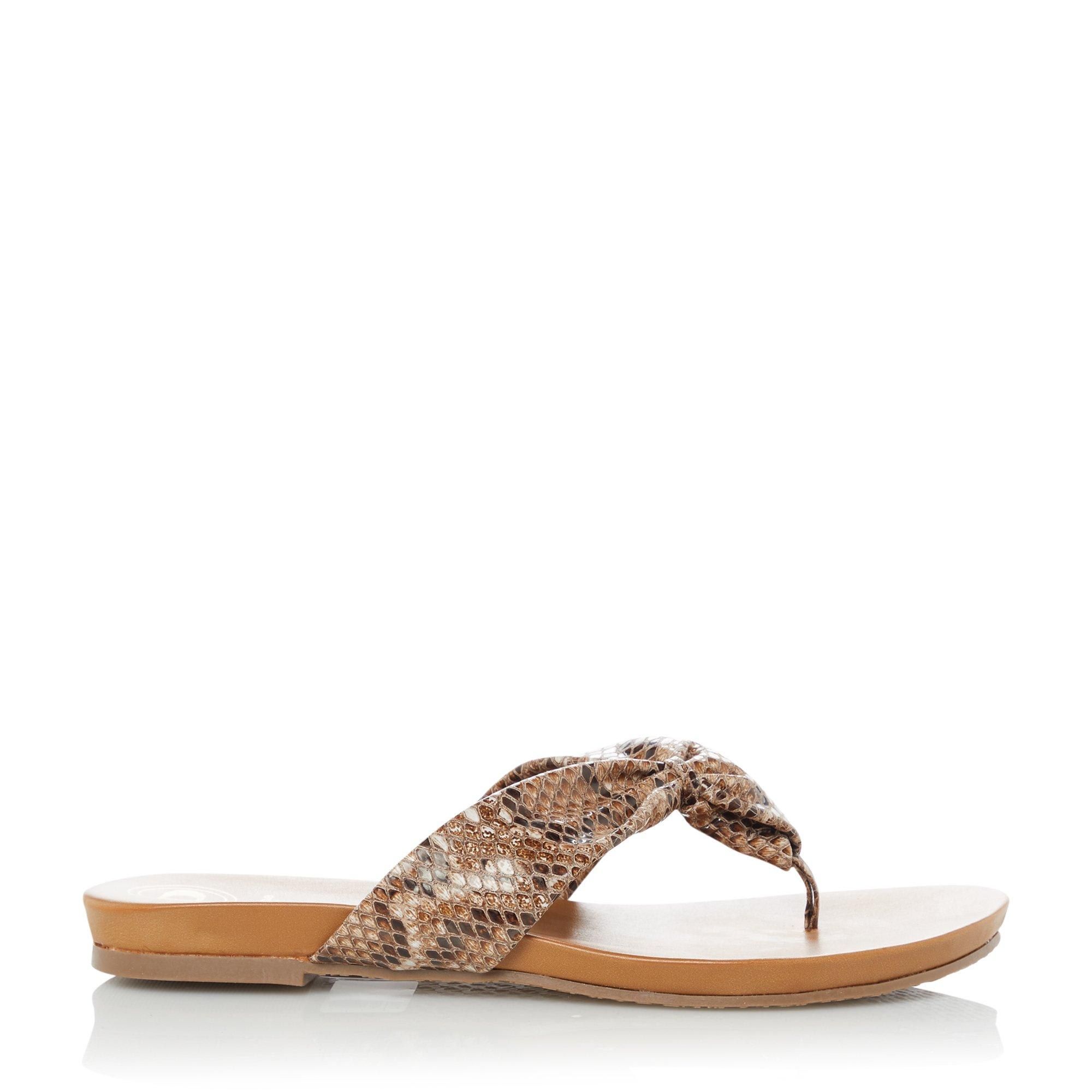dune loopy sandals in tan