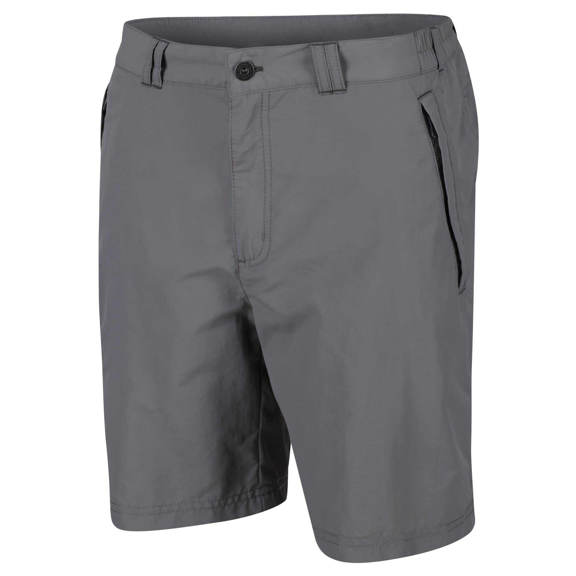Material: 100% lightweight polyamide fabric. Durable water repellent finish. Quick drying. Crease resistant. Part elasticated waist. Multi pocketed.