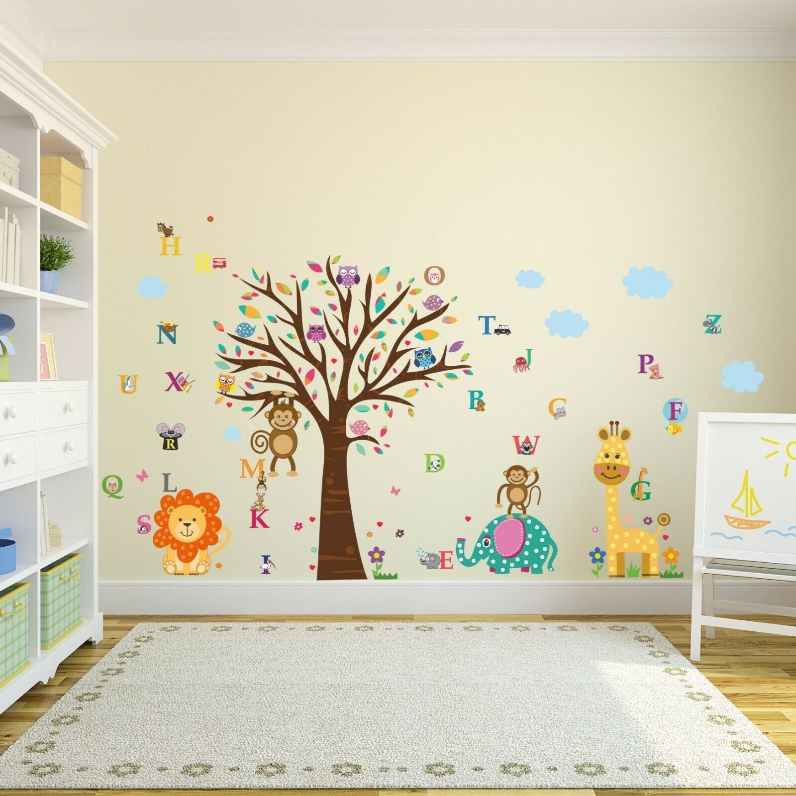 Combo of + Happy London Zoo Wall Stickers Kids Room, nursery, children
