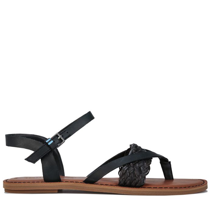 Womens Toms Lexie Sandals in black.<BR><BR- Leather upper.<BR>- Slip on.<BR>- Adjustable ankle strap with TOMS metal buckle.<BR>- Gladiator-inspired flat sandal.<BR>- Cushioned leather footbed provides light cushioning.<BR>- Custom TOMS molded rubber inLexiein outsole.<BR>- Leather upper  Textile lining  Synthetic sole.<BR>- Ref.: 10015128