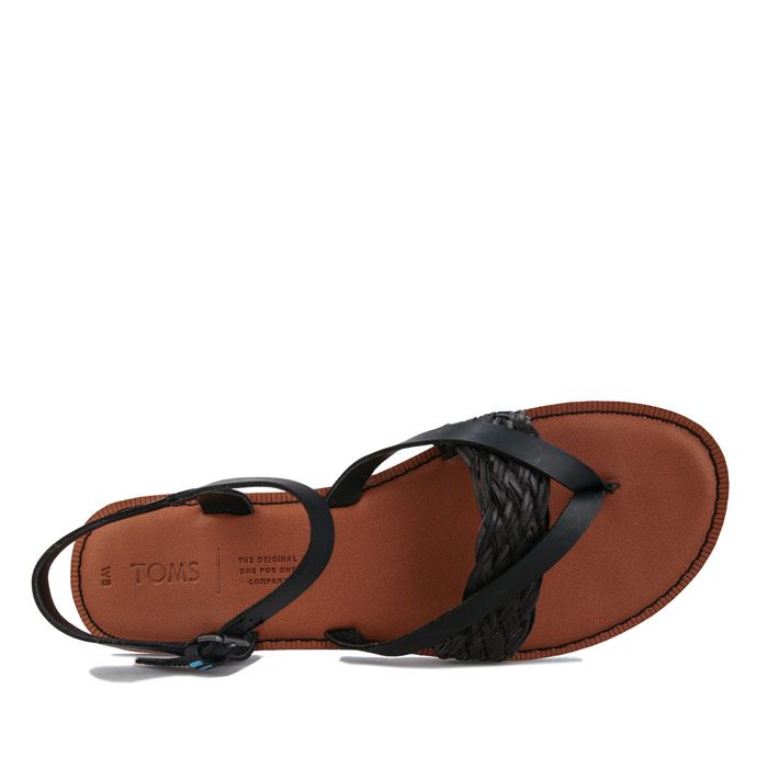 Womens Toms Lexie Sandals in black.<BR><BR- Leather upper.<BR>- Slip on.<BR>- Adjustable ankle strap with TOMS metal buckle.<BR>- Gladiator-inspired flat sandal.<BR>- Cushioned leather footbed provides light cushioning.<BR>- Custom TOMS molded rubber inLexiein outsole.<BR>- Leather upper  Textile lining  Synthetic sole.<BR>- Ref.: 10015128